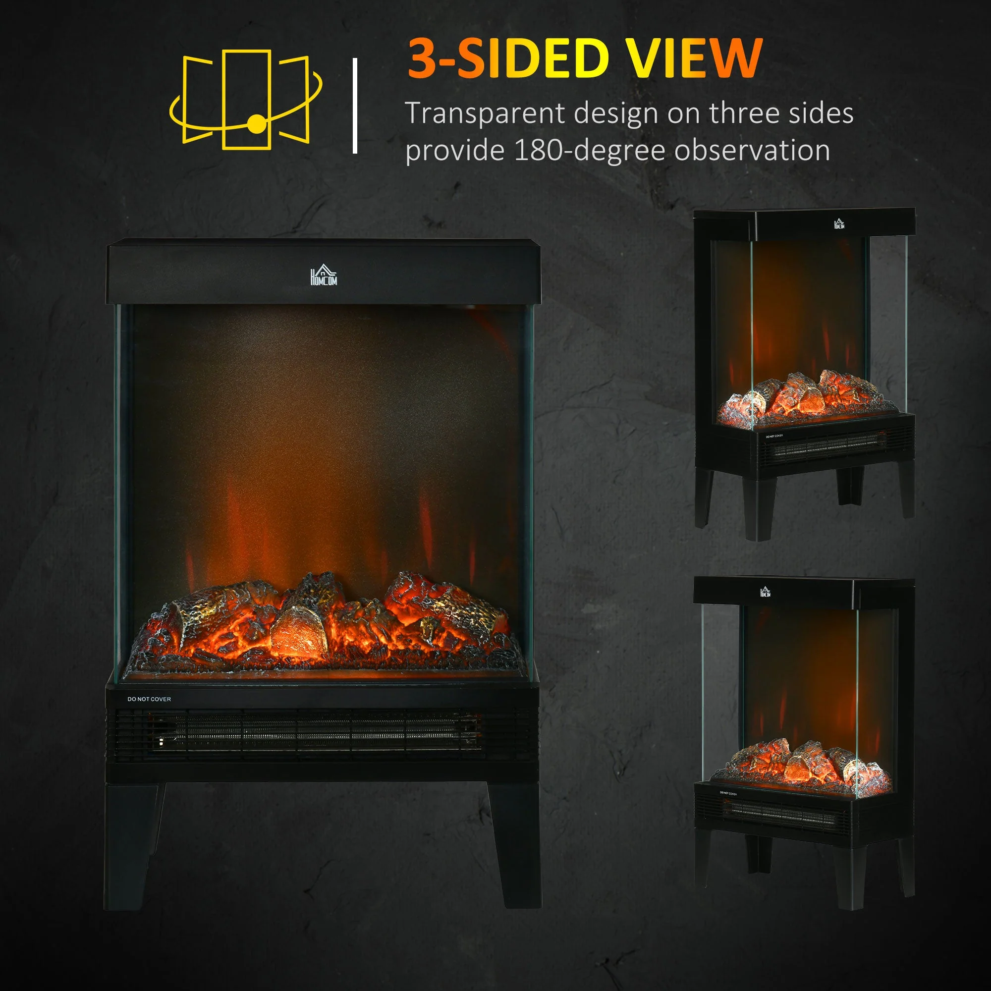 180° Charming Electric Fireplace Heater - Image 4