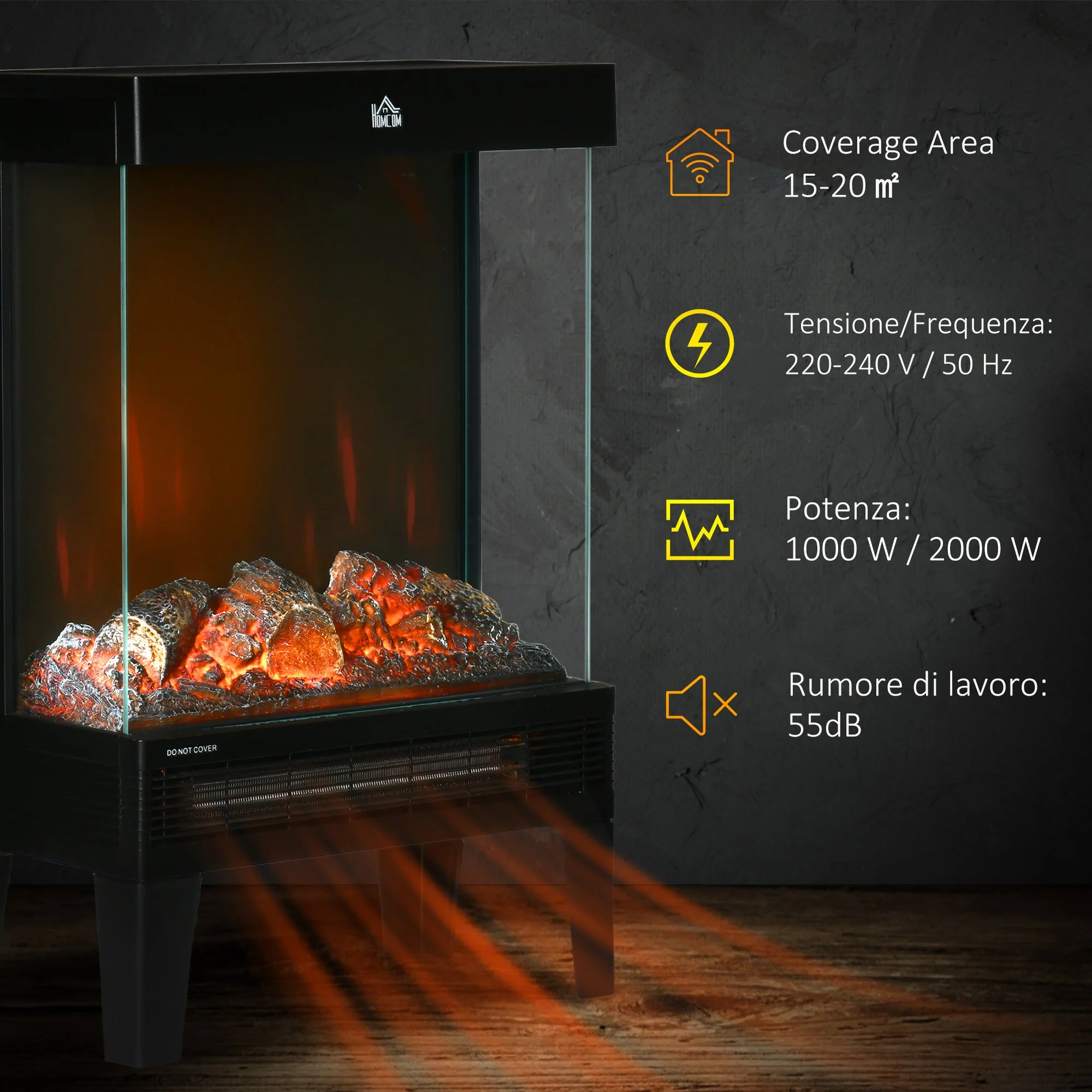180° Charming Electric Fireplace Heater - Image 5