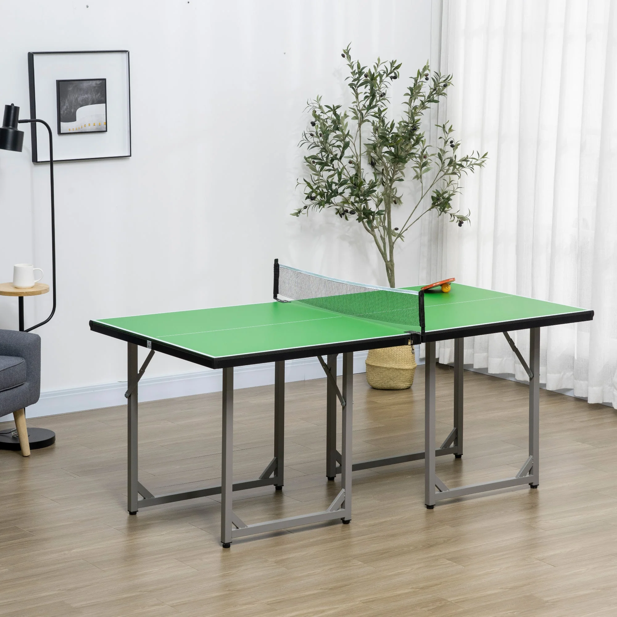 182cm Mini Tennis Table Folding Ping Pong Table with Net Multi-Use Table for Indoor Outdoor Game - Image 2