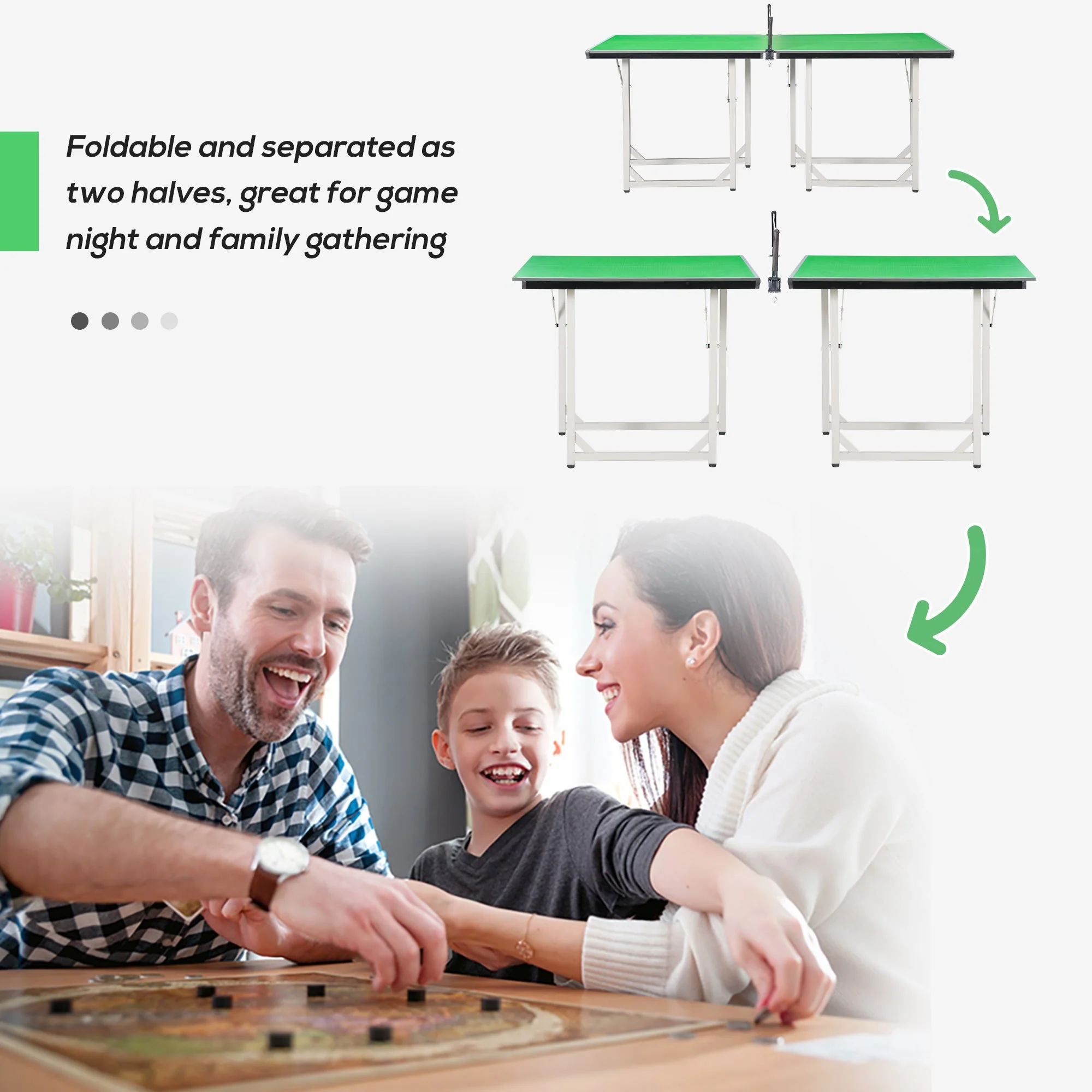182cm Mini Tennis Table Folding Ping Pong Table with Net Multi-Use Table for Indoor Outdoor Game - Image 4