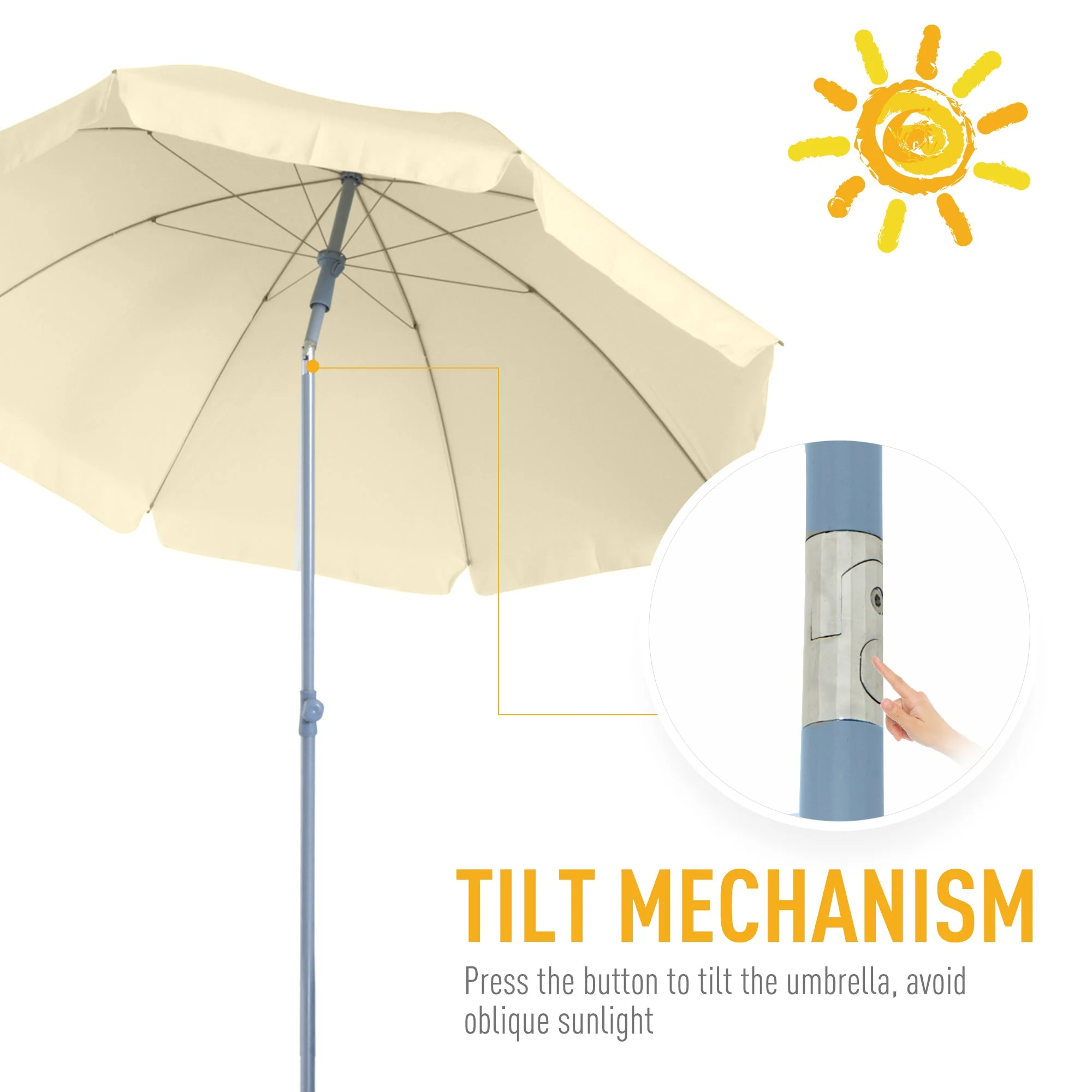 2.2m Beach Umbrella - Image 4