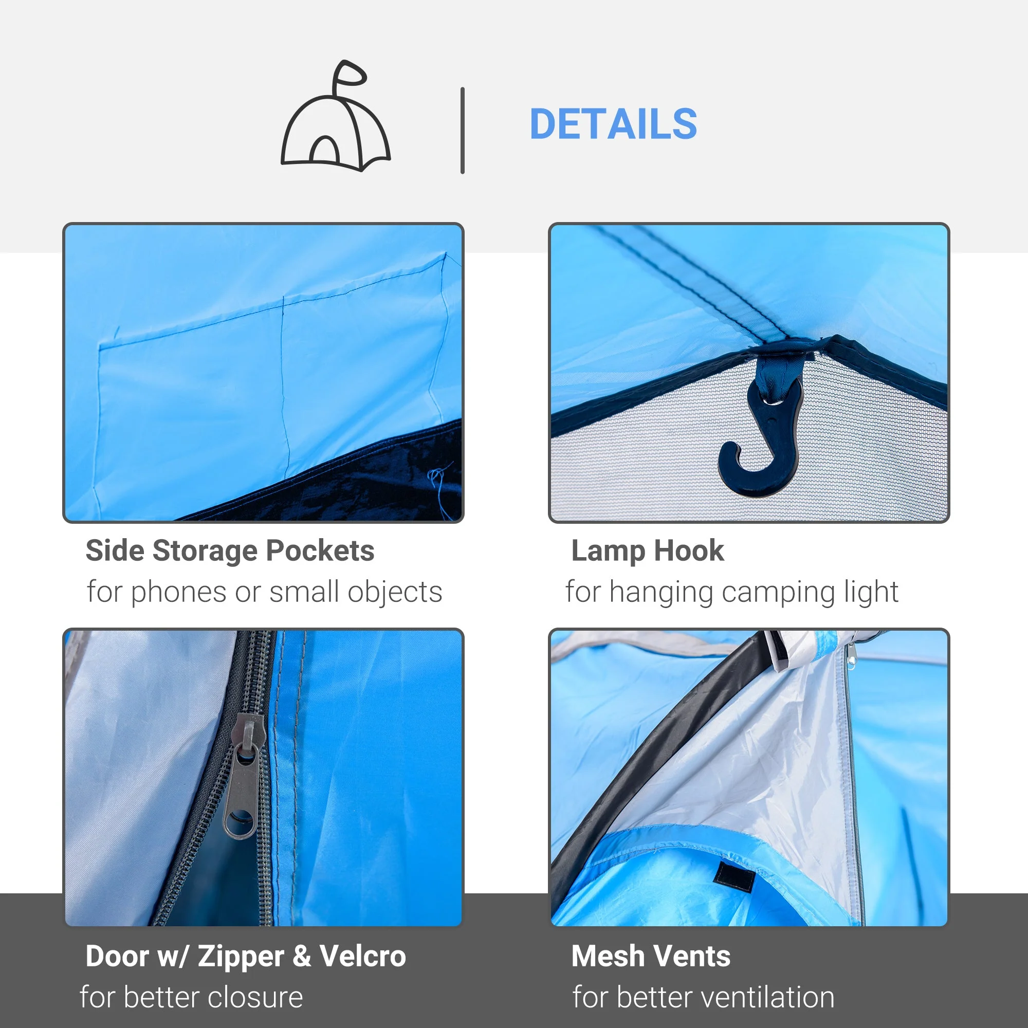 2-3 Man Tunnel Tents w/ Vestibule Camping Tent Porch Air Vents Rainfly Weather-Resistant Shelter Fishing Hiking Festival Shelter Home - Image 5
