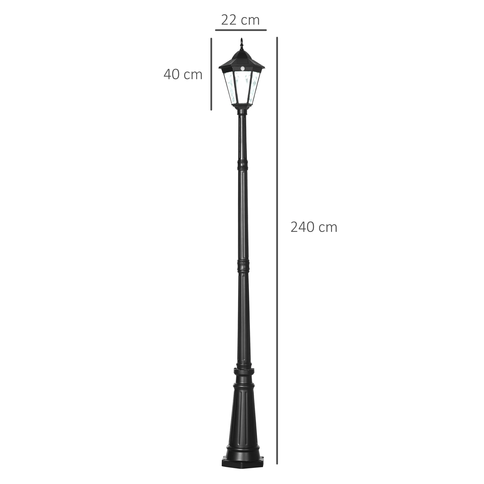 2.4 m Garden Lamp Post Light - Image 3
