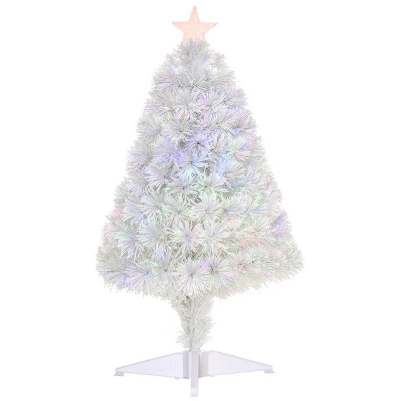2.5FT Prelit Artificial Tabletop Christmas Tree with Fibre Optics Holiday Home Xmas Decoration for Table and Desk - Image 2