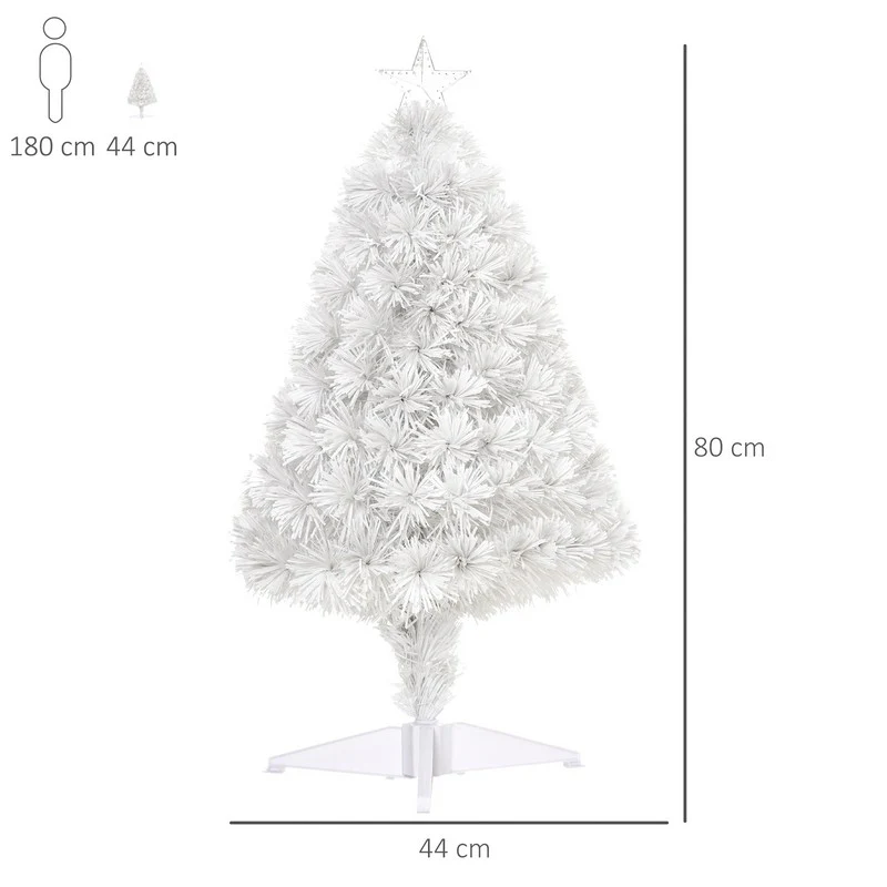 2.5FT Prelit Artificial Tabletop Christmas Tree with Fibre Optics Holiday Home Xmas Decoration for Table and Desk - Image 3
