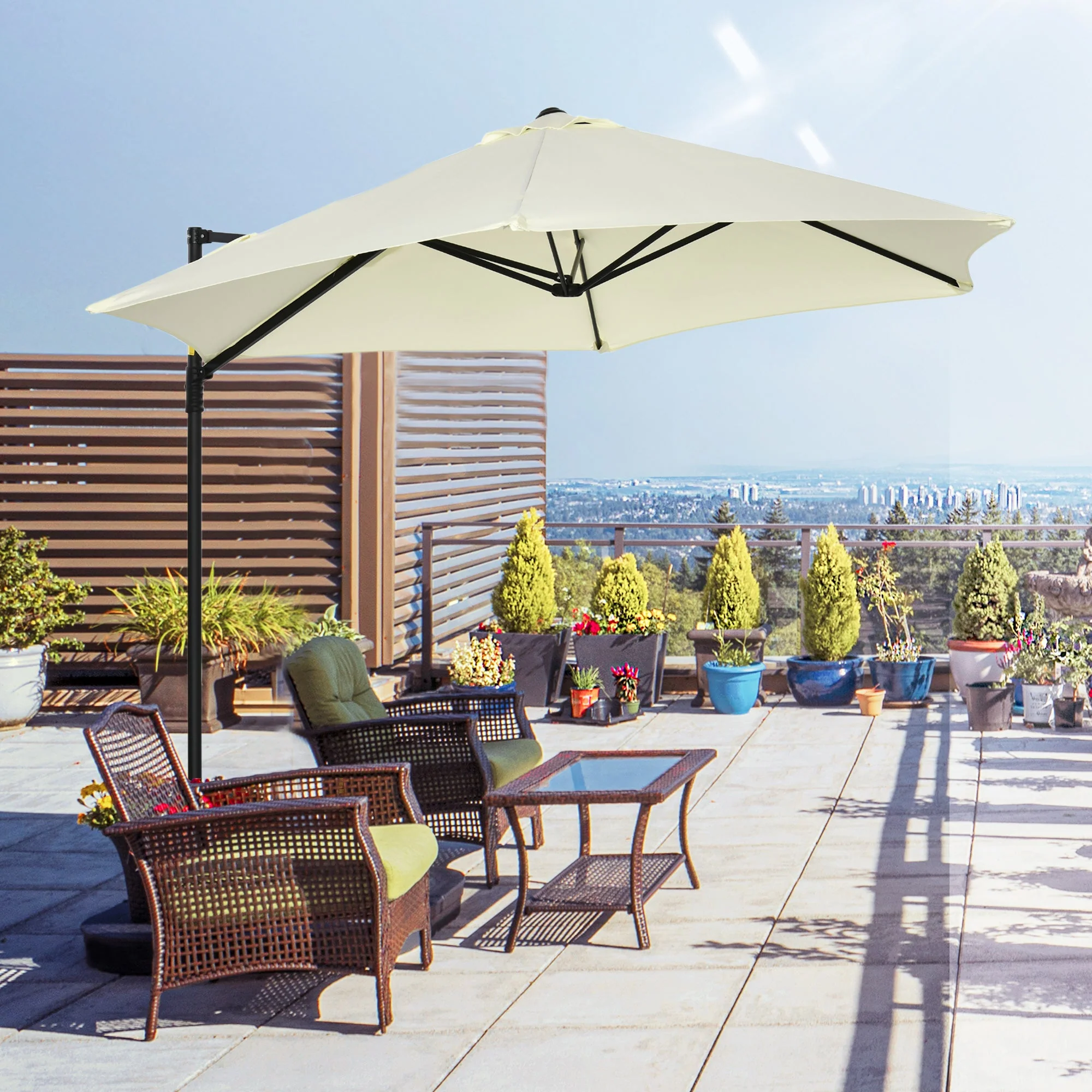 2.5M Garden Cantilever Parasol with 360° Rotation - Image 2