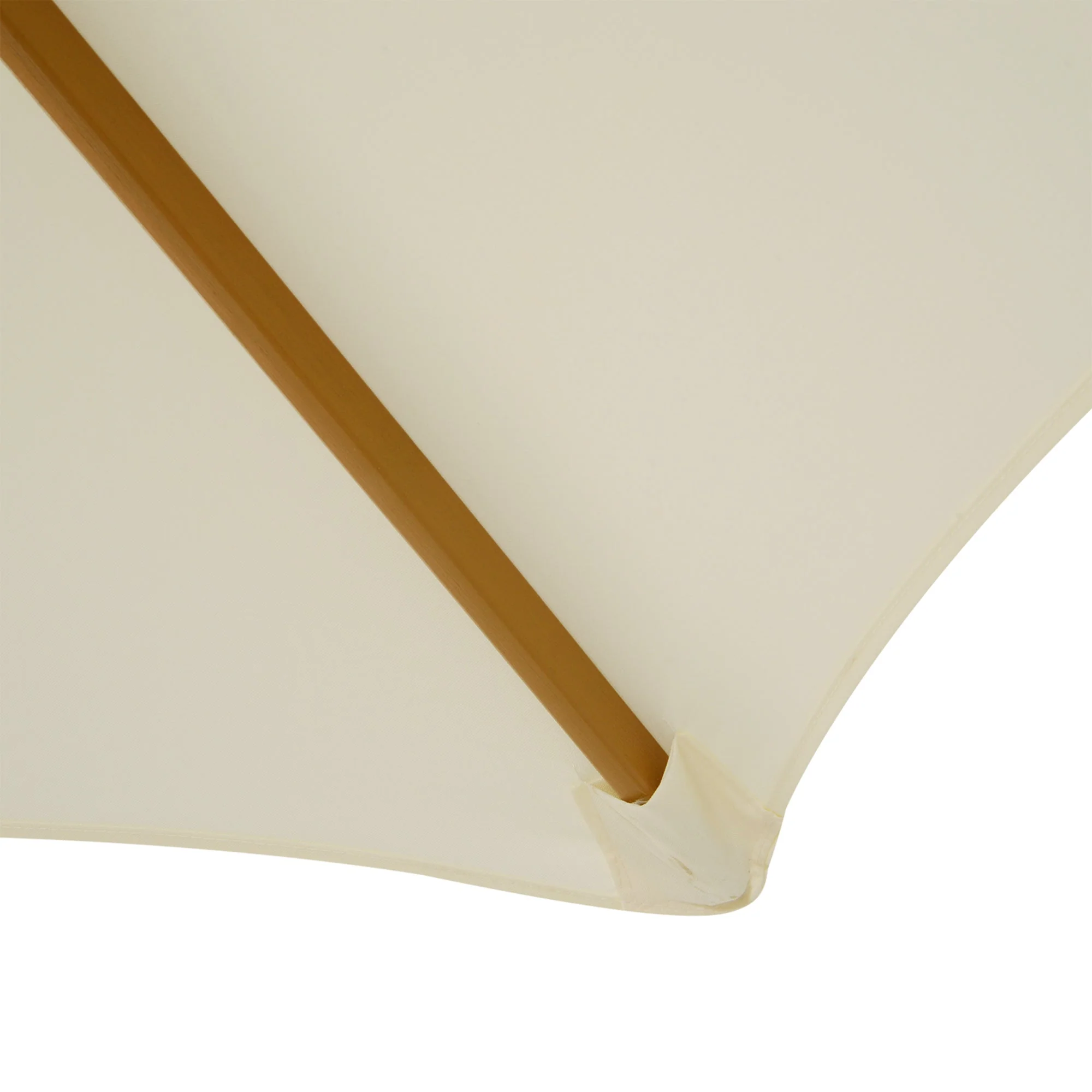2.5m Wood Garden Parasol Sun Shade Patio Outdoor Wooden Umbrella Canopy Cream White - Image 8