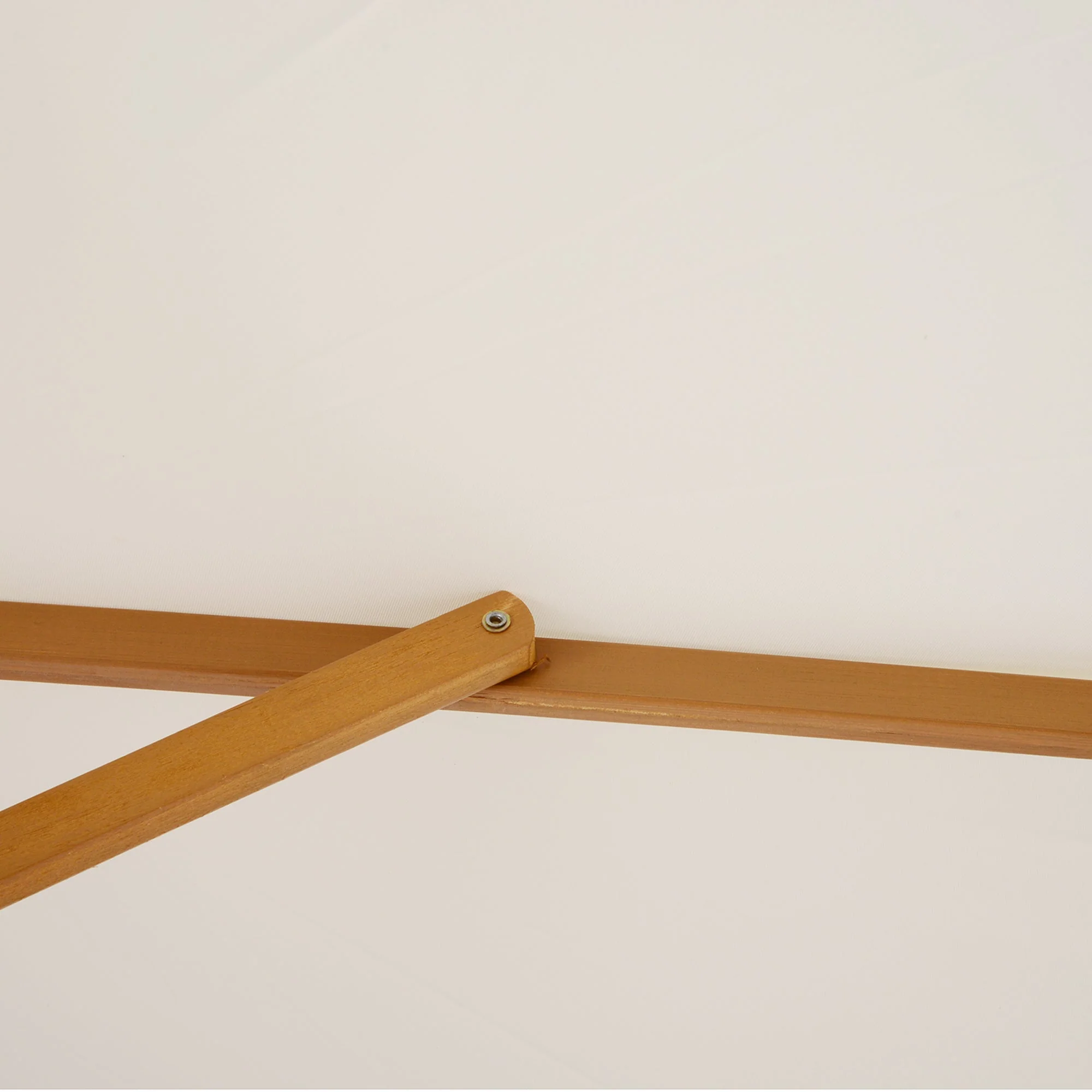 2.5m Wood Garden Parasol Sun Shade Patio Outdoor Wooden Umbrella Canopy Cream White - Image 9