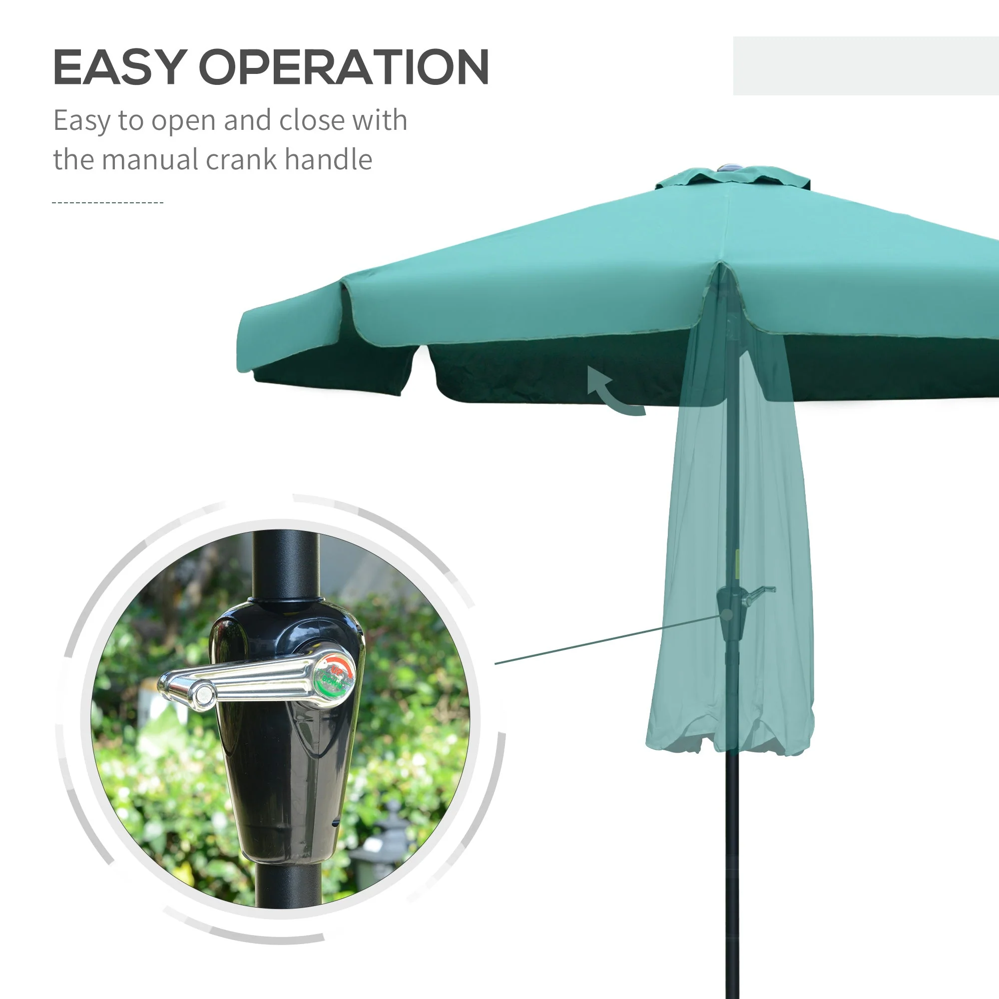 2.66m Patio Umbrella Garden Parasol Outdoor Sun Shade Table Umbrella with Ruffles - Image 5