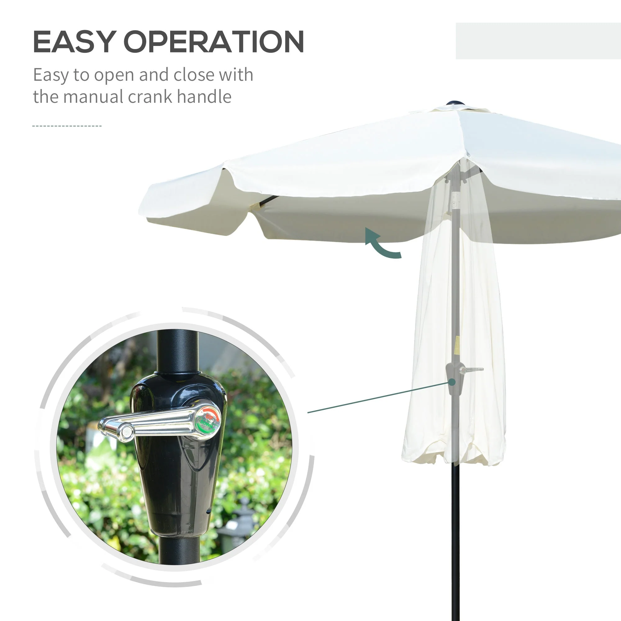 2.66m Patio Umbrella Garden Parasol Outdoor Sun Shade Table Umbrella with Ruffles - Image 5