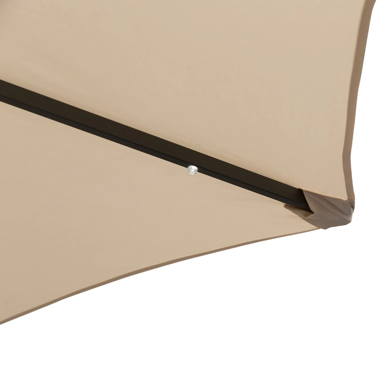 2.67m Patio Garden Umbrella Outdoor Parasol with Tilt Crank and 24 LEDs Lights Cream - Image 9