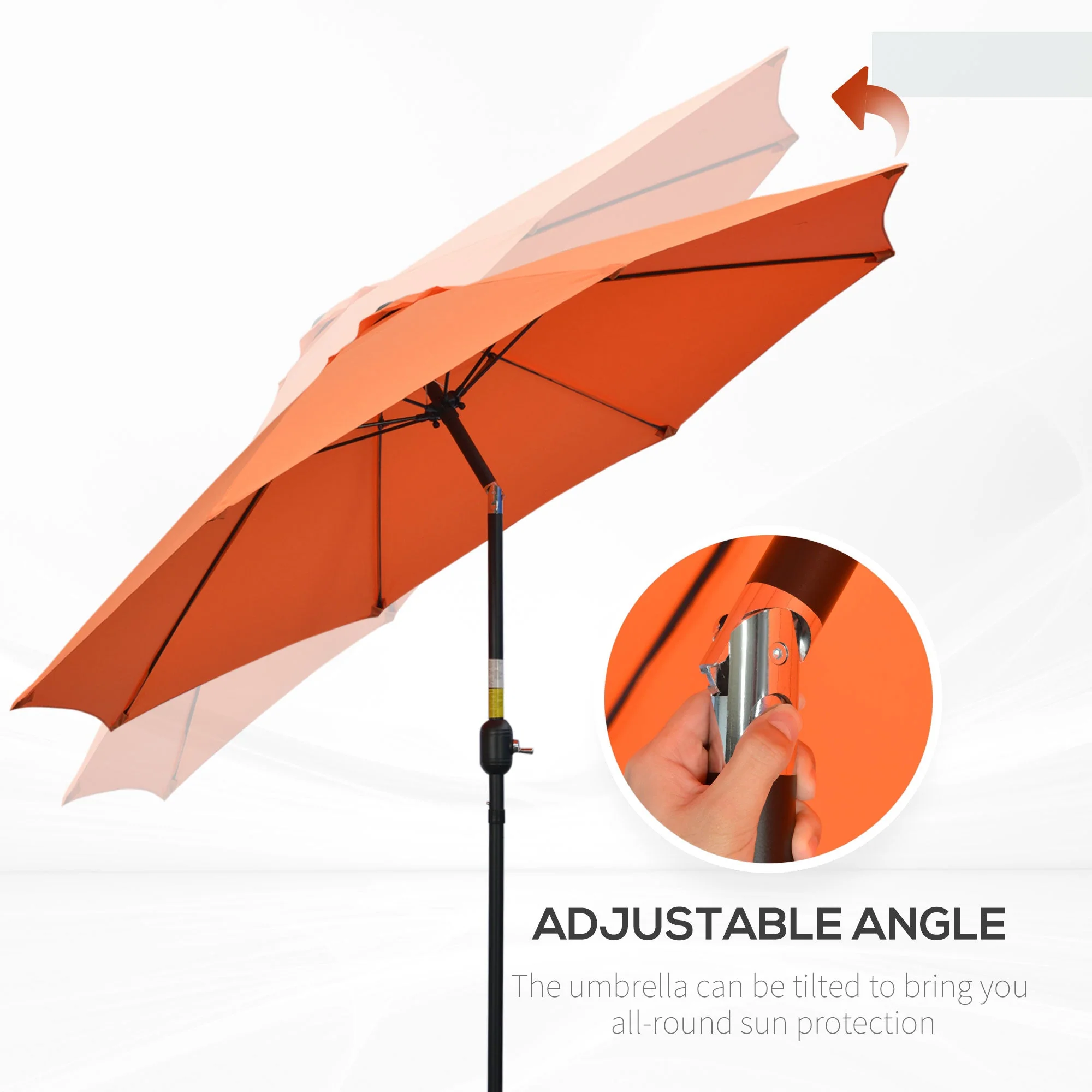 2.6M Patio Parasol Sun Umbrella - Image 4