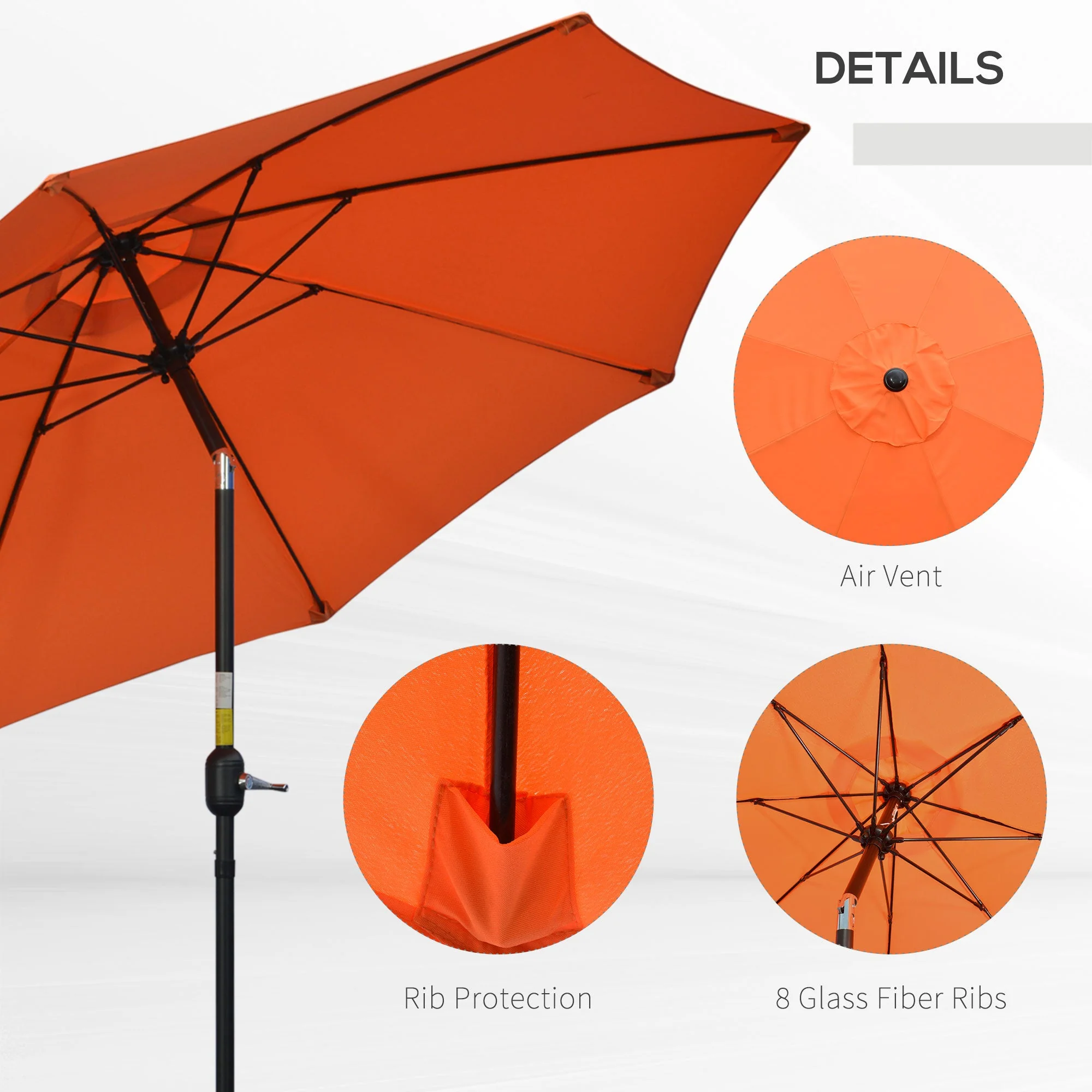 2.6M Patio Parasol Sun Umbrella - Image 5