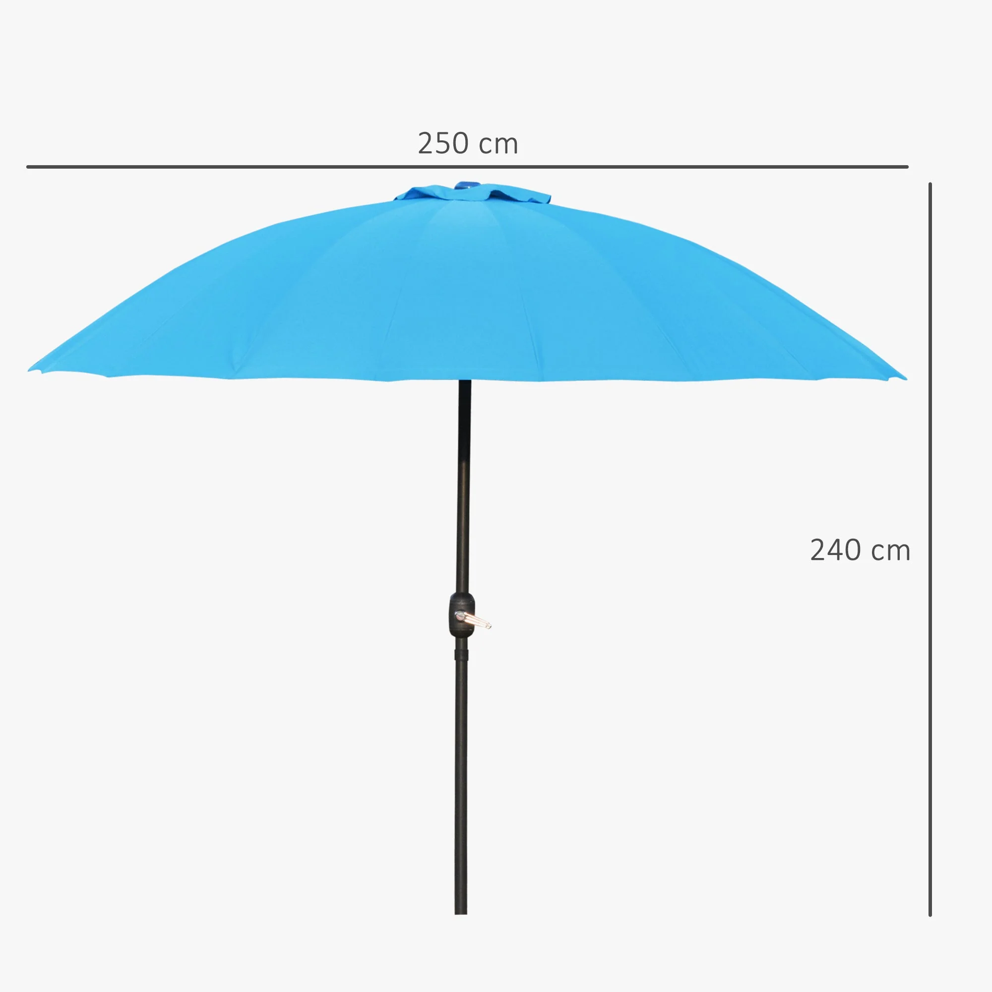 2.6m Shanghai Garden Parasol Umbrella with Crank & Tilt - Image 3