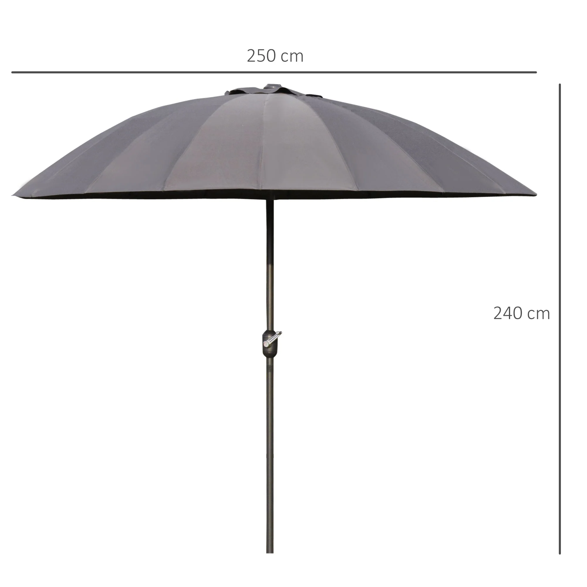 2.6m Shanghai Garden Parasol Umbrella with Crank & Tilt - Image 3