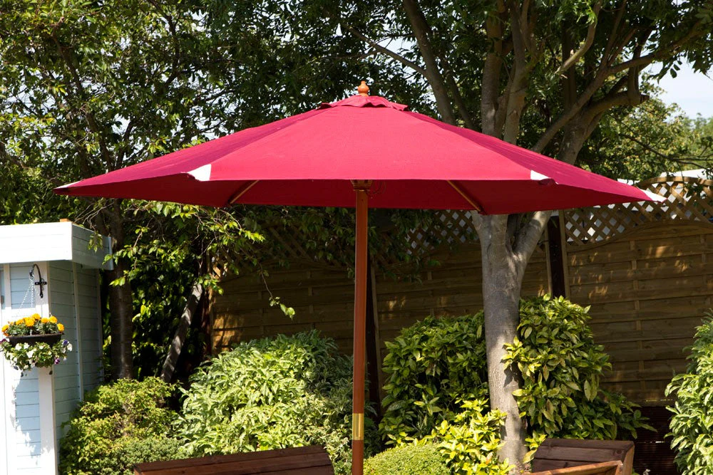 2.7 Metre Garden Parasol - Burgundy - Image 2