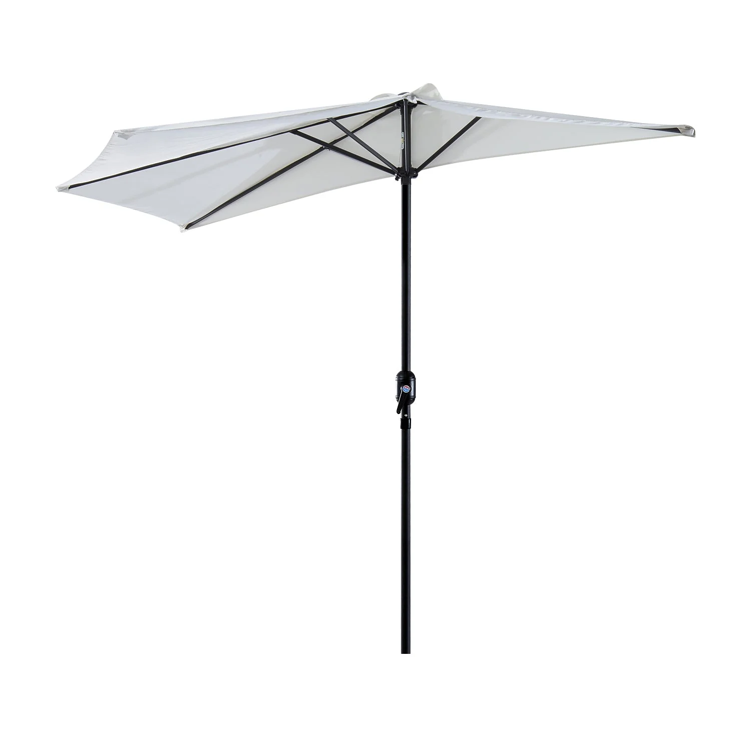 2.7m Balcony Half Parasol 5 Steel Ribs Construction Garden Outdoor Umbrella Cream White - Image 7