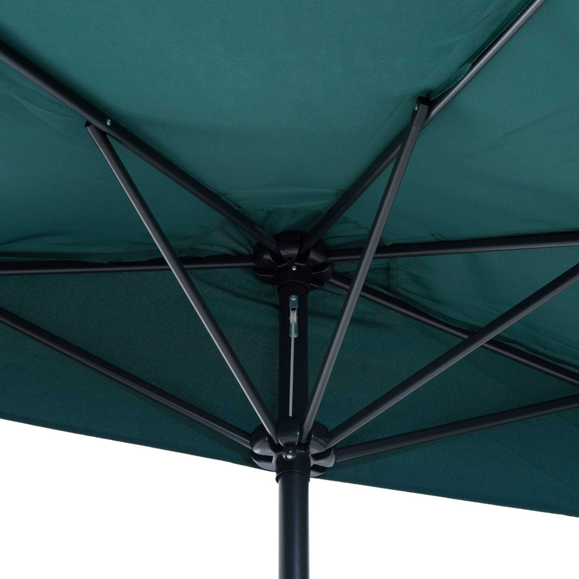2.7m Balcony Half Parasol 5 Steel Ribs Construction Garden Outdoor Umbrella Green - Image 7