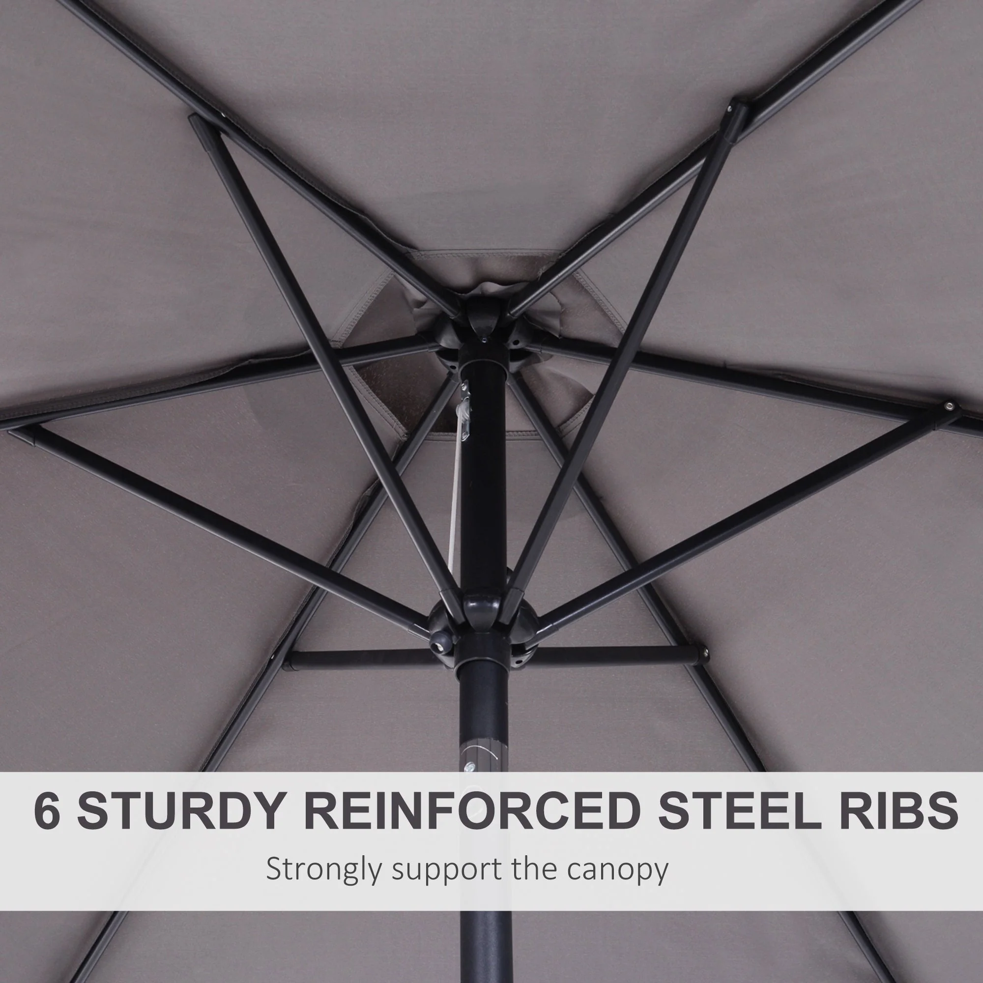 2.7M Garden Parasol Umbrella with Tilt and Crank - Image 7