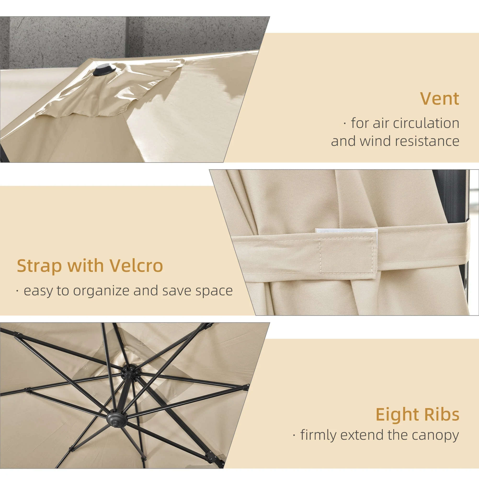2.7m Square Overhanging Cantilever Umbrella - Image 6
