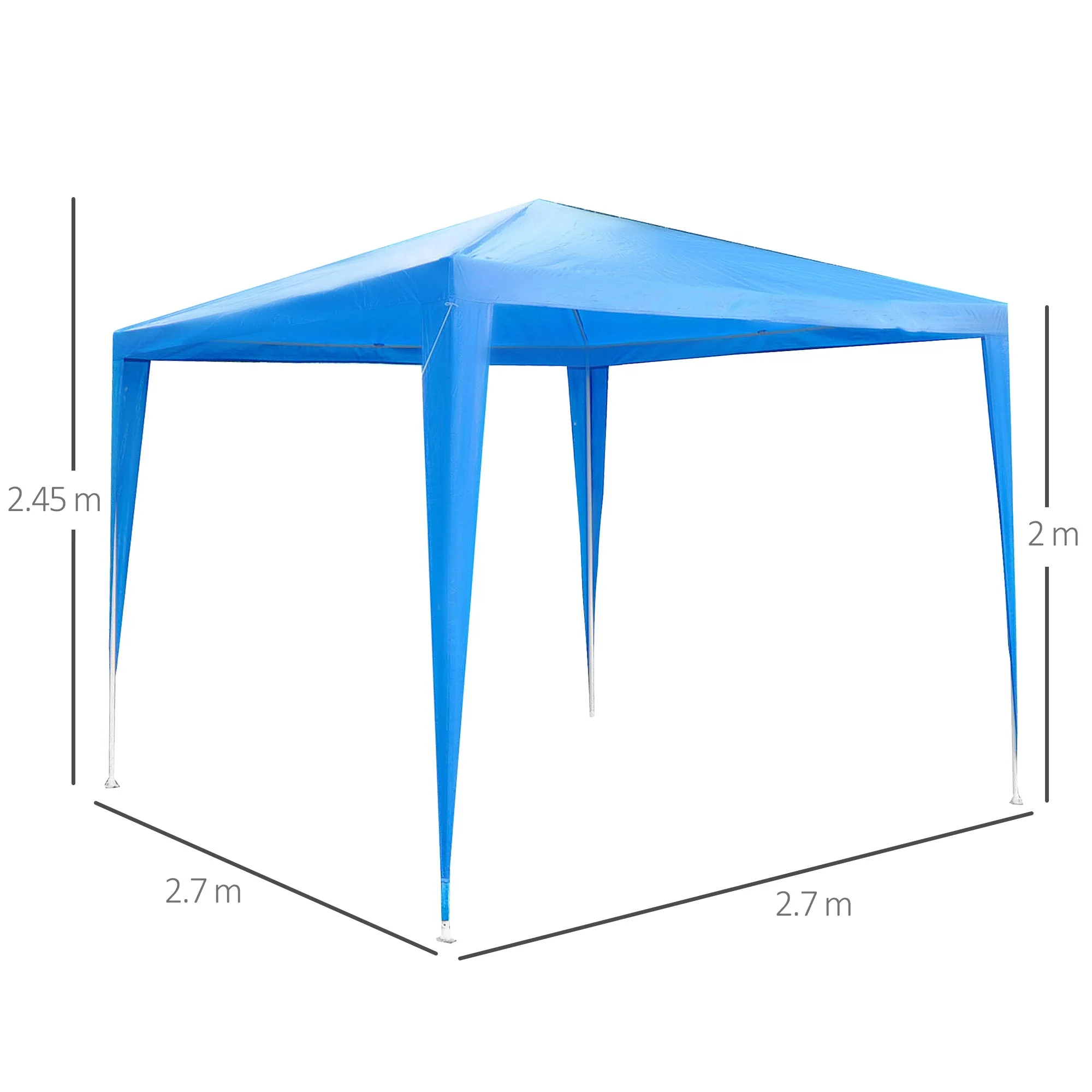 2.7m x 2.7m Garden Gazebo Marquee Party Tent Wedding Canopy OutdoorBlue - Image 3