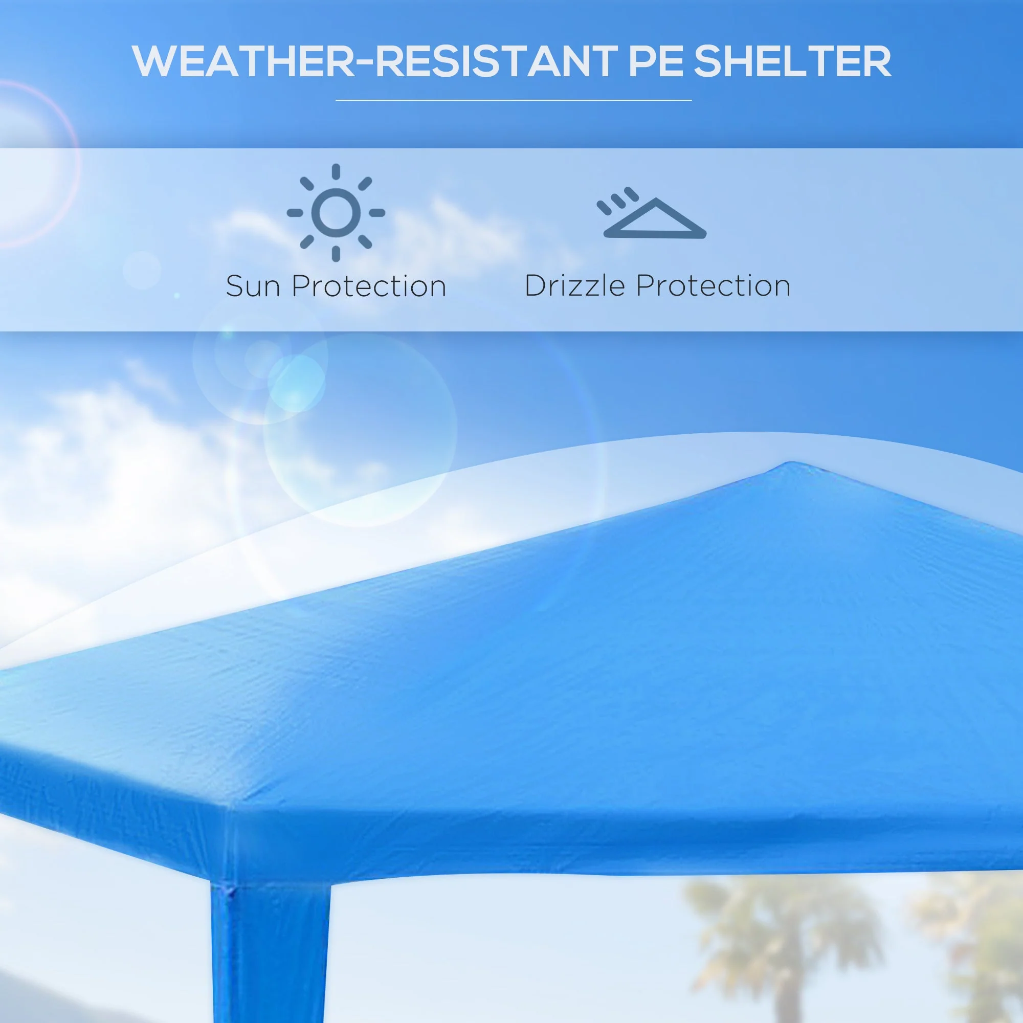 2.7m x 2.7m Garden Gazebo Marquee Party Tent Wedding Canopy OutdoorBlue - Image 4