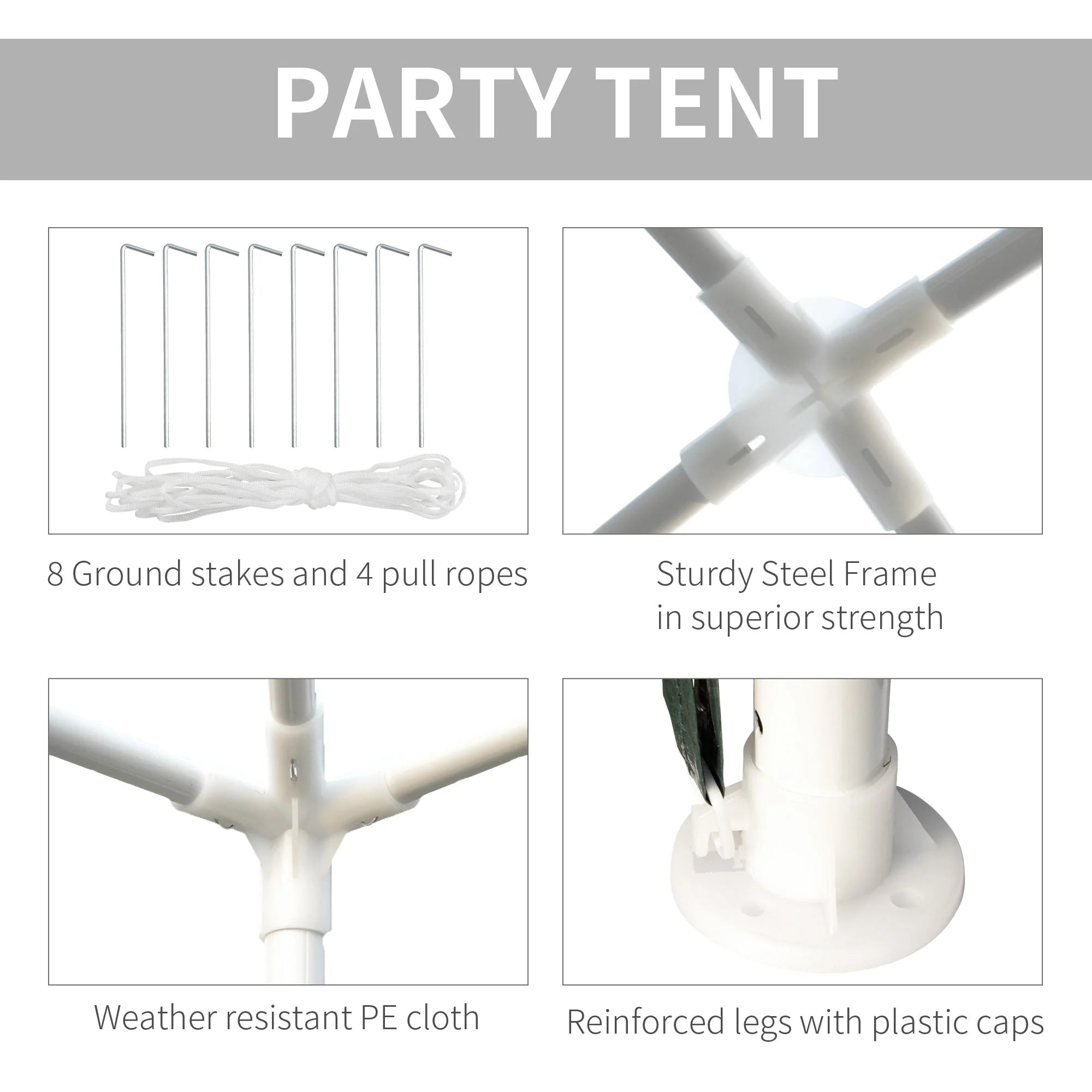 2.7m x 2.7m Garden Gazebo Marquee Party Tent Wedding Canopy OutdoorGreen - Image 6