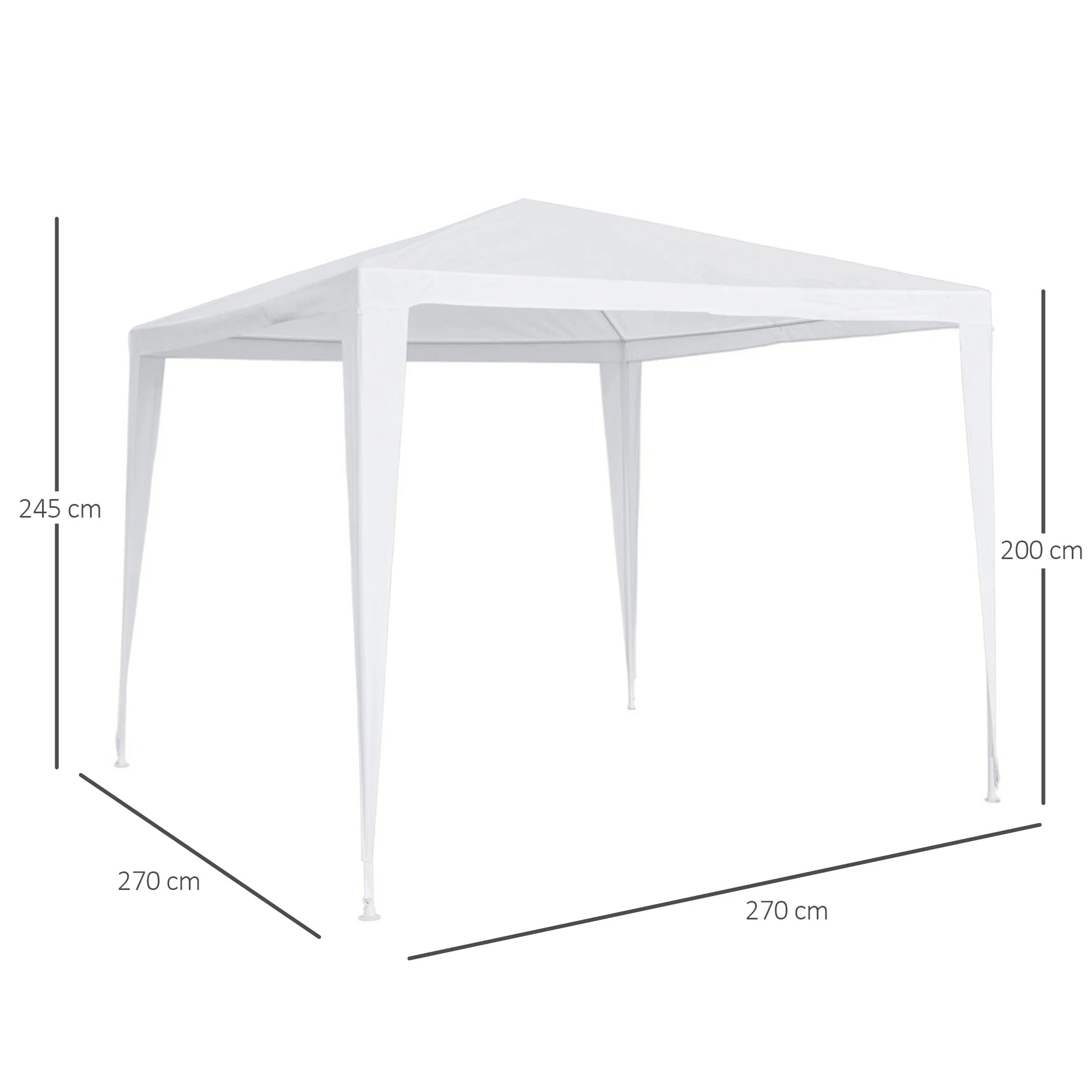 2.7m x 2.7m Garden Gazebo Marquee Party Tent Wedding Canopy OutdoorWhite - Image 3