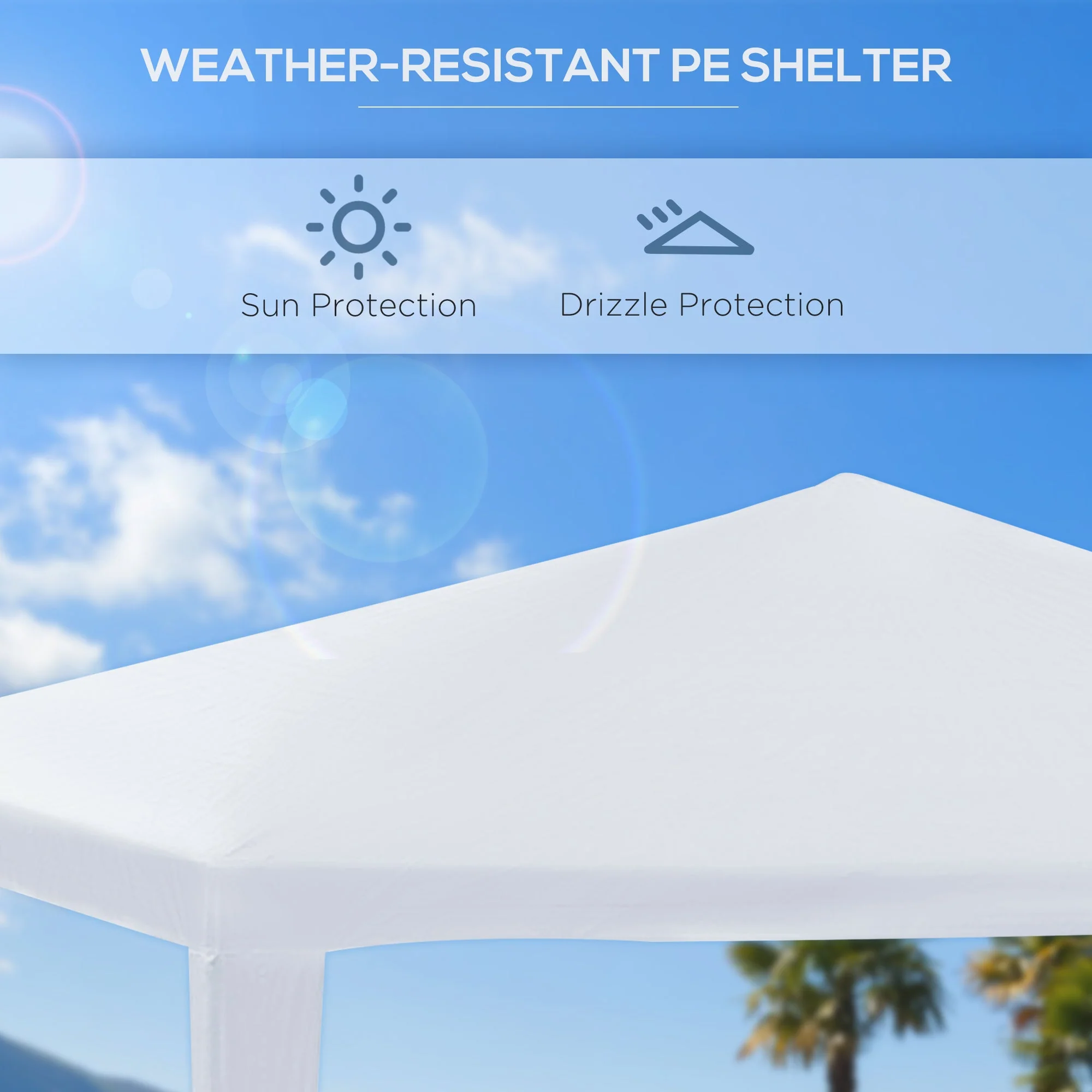 2.7m x 2.7m Garden Gazebo Marquee Party Tent Wedding Canopy OutdoorWhite - Image 4