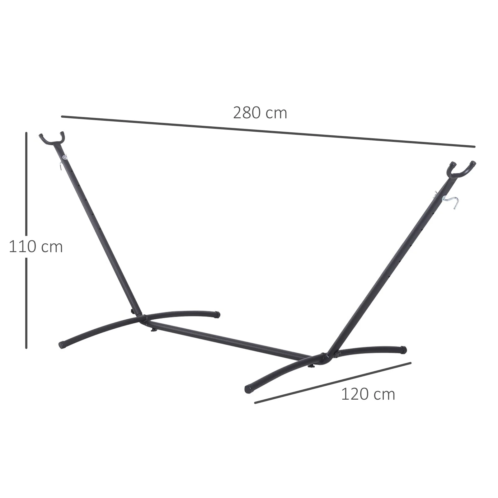 2.86m Universal Hammock Stand Metal Frame Garden Camping Picnic Outdoor Patio Replacement – Stand Only - Image 3