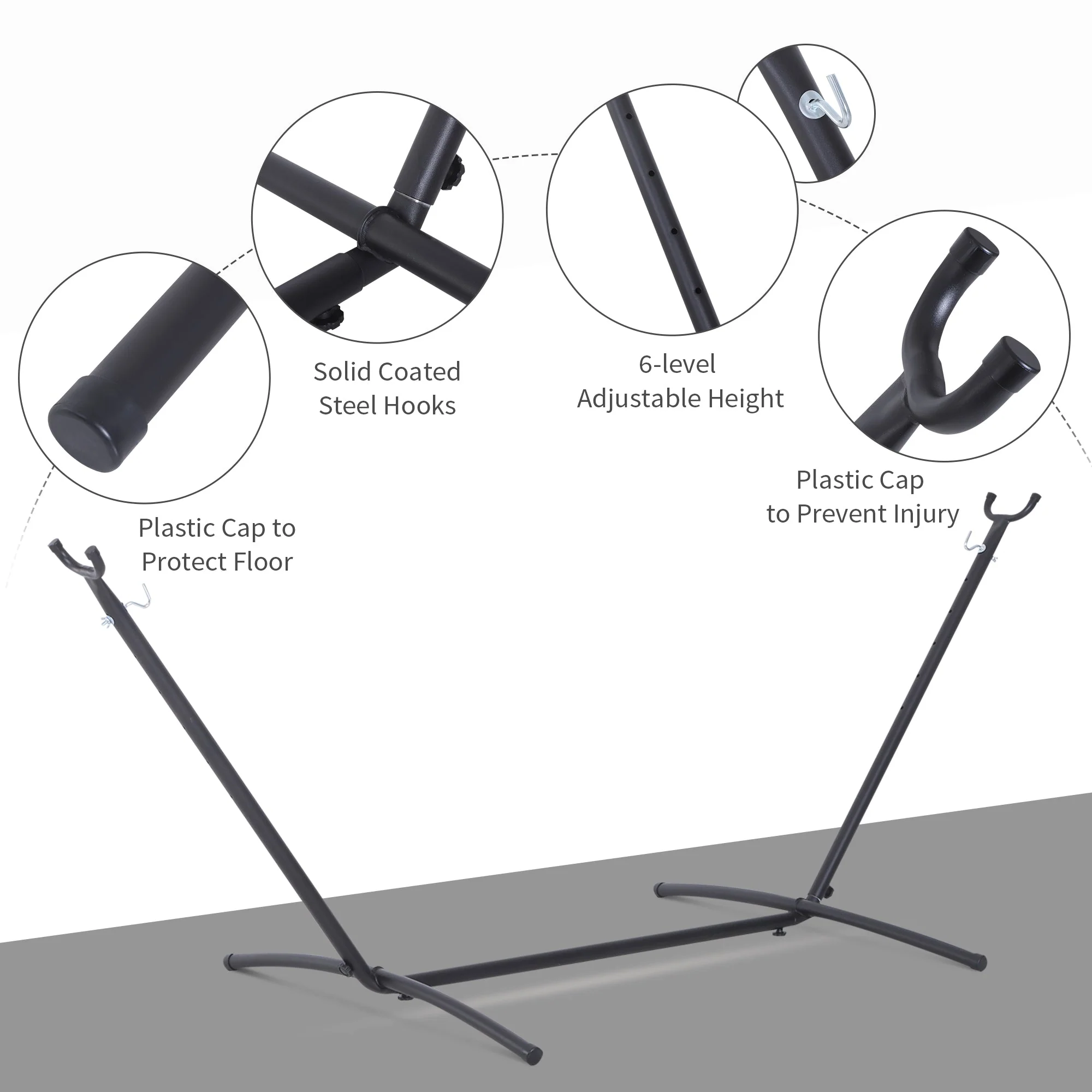 2.86m Universal Hammock Stand Metal Frame Garden Camping Picnic Outdoor Patio Replacement – Stand Only - Image 4