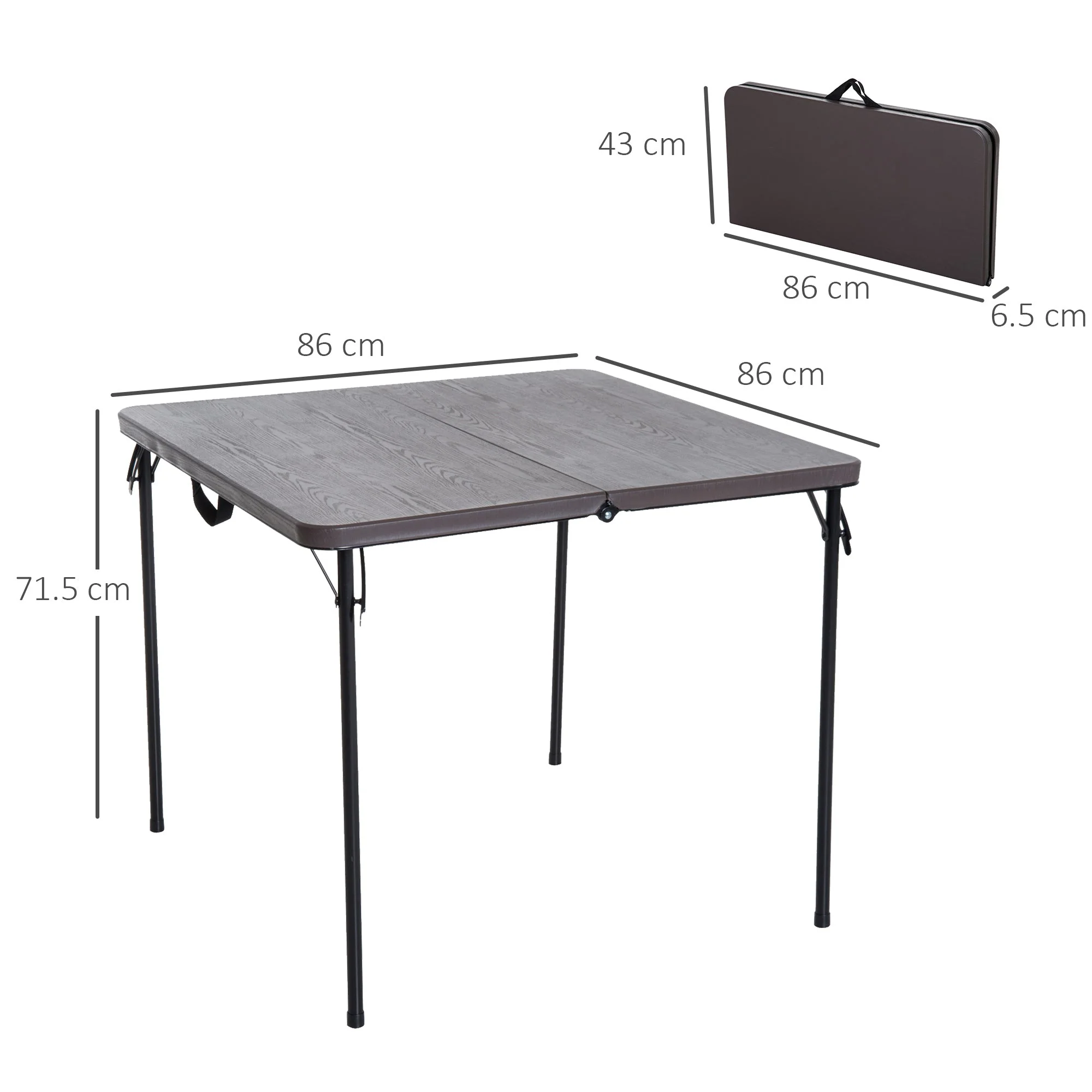 2.8FT Metal Portable Picnic Table Outdoor Furniture - Image 3