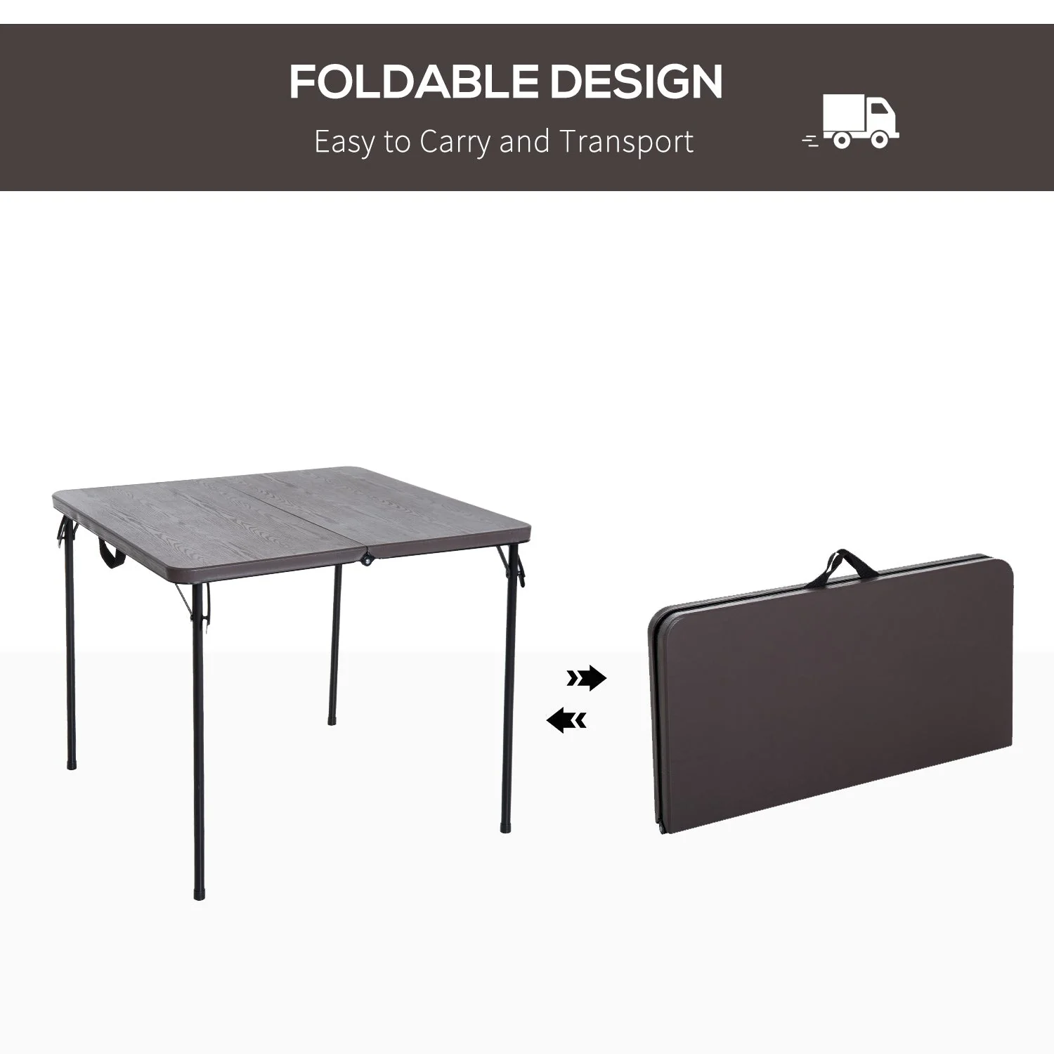 2.8FT Metal Portable Picnic Table Outdoor Furniture - Image 4