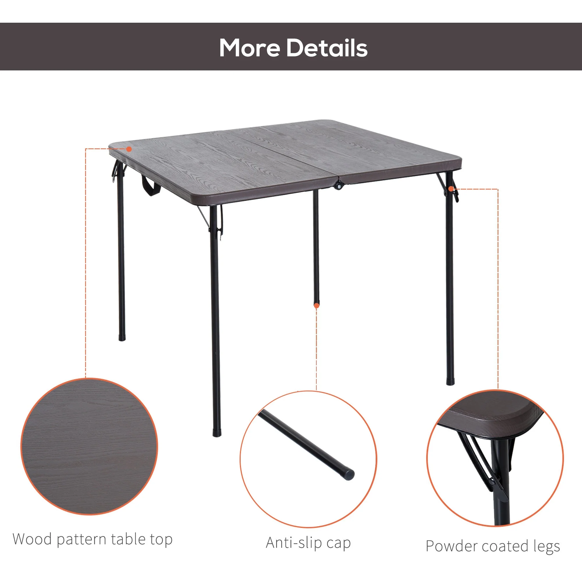 2.8FT Metal Portable Picnic Table Outdoor Furniture - Image 5
