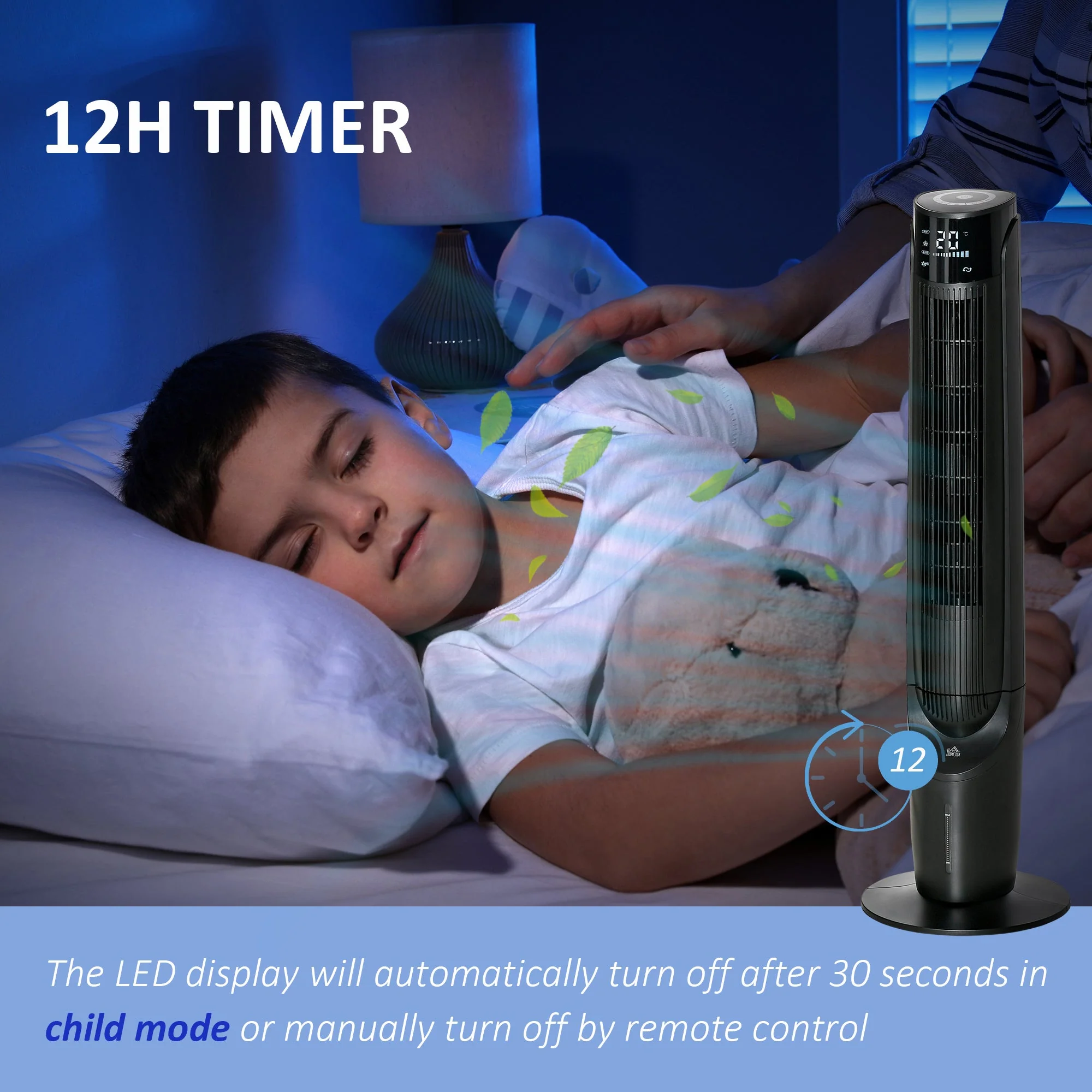 2.8L Oscillating Three Speed Air Cooler With Timer & Remote Control Black & White - Image 9