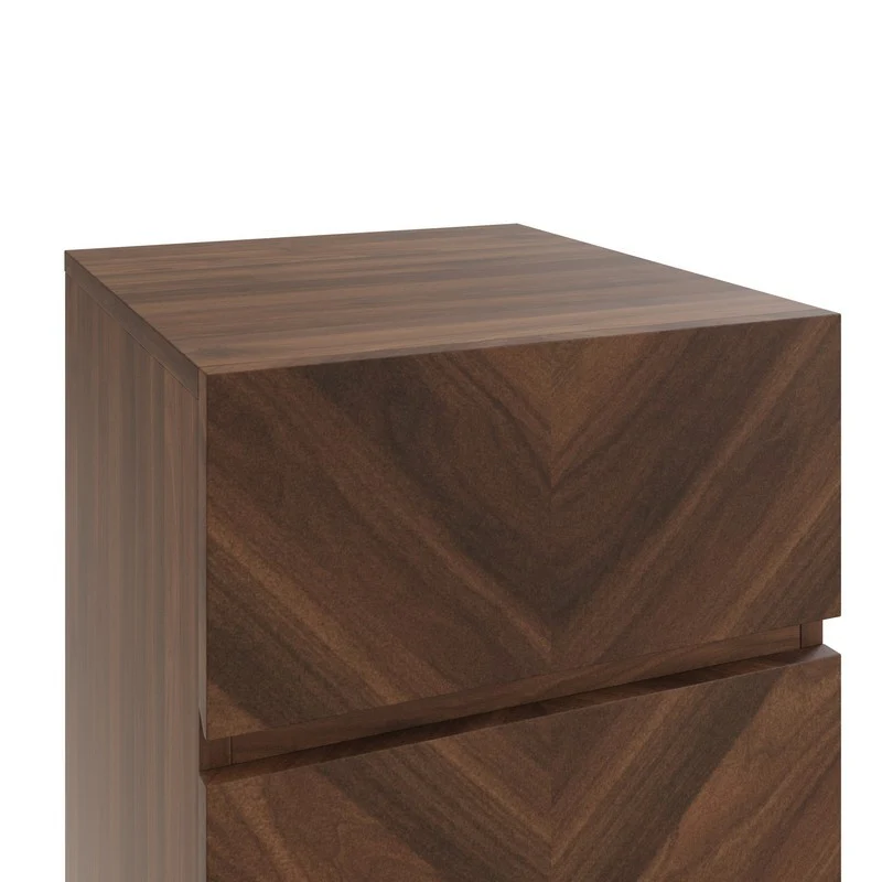 2 Catania Slim Bedside Tables Dark Brown 3 Drawers - Image 6