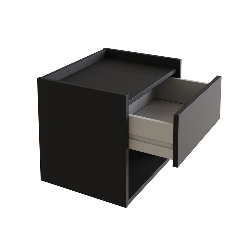 2 Harmony Bedside Tables Dark Grey 1 Shelf 1 Drawer - Image 2