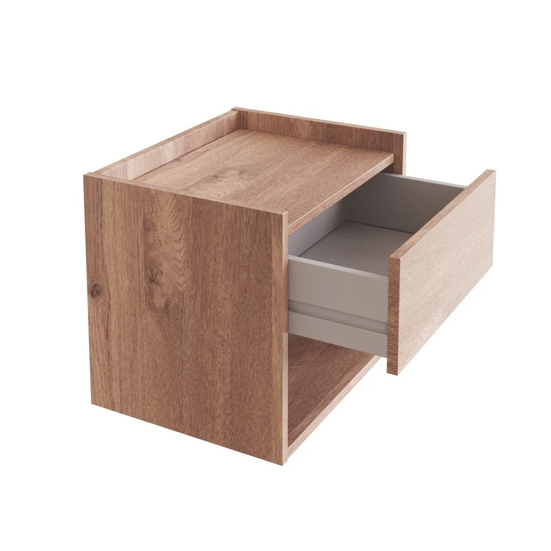2 Harmony Bedside Tables Natural 1 Shelf 1 Drawer - Image 2