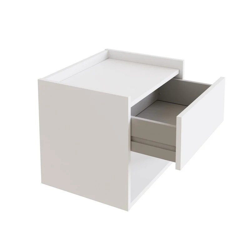 2 Harmony Bedside Tables White 1 Shelf 1 Drawer - Image 2