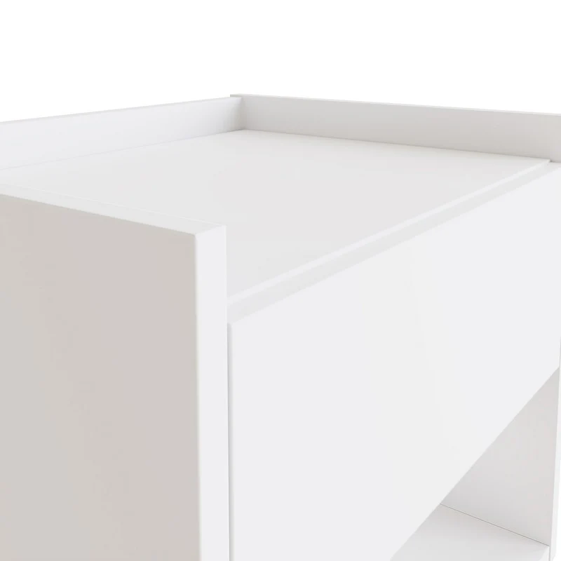 2 Harmony Bedside Tables White 1 Shelf 1 Drawer - Image 3