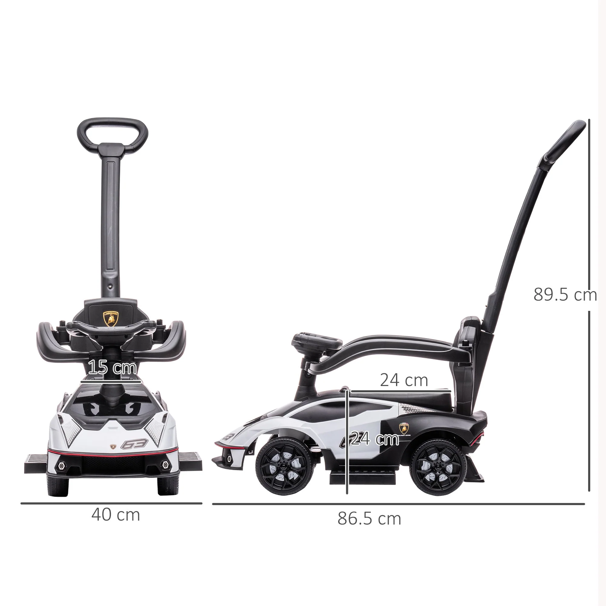 2 in 1 Baby Essenza SCV12 Ride On Car With Parenr Handle 1 To 3 Years White by Aiyaplay - Image 3