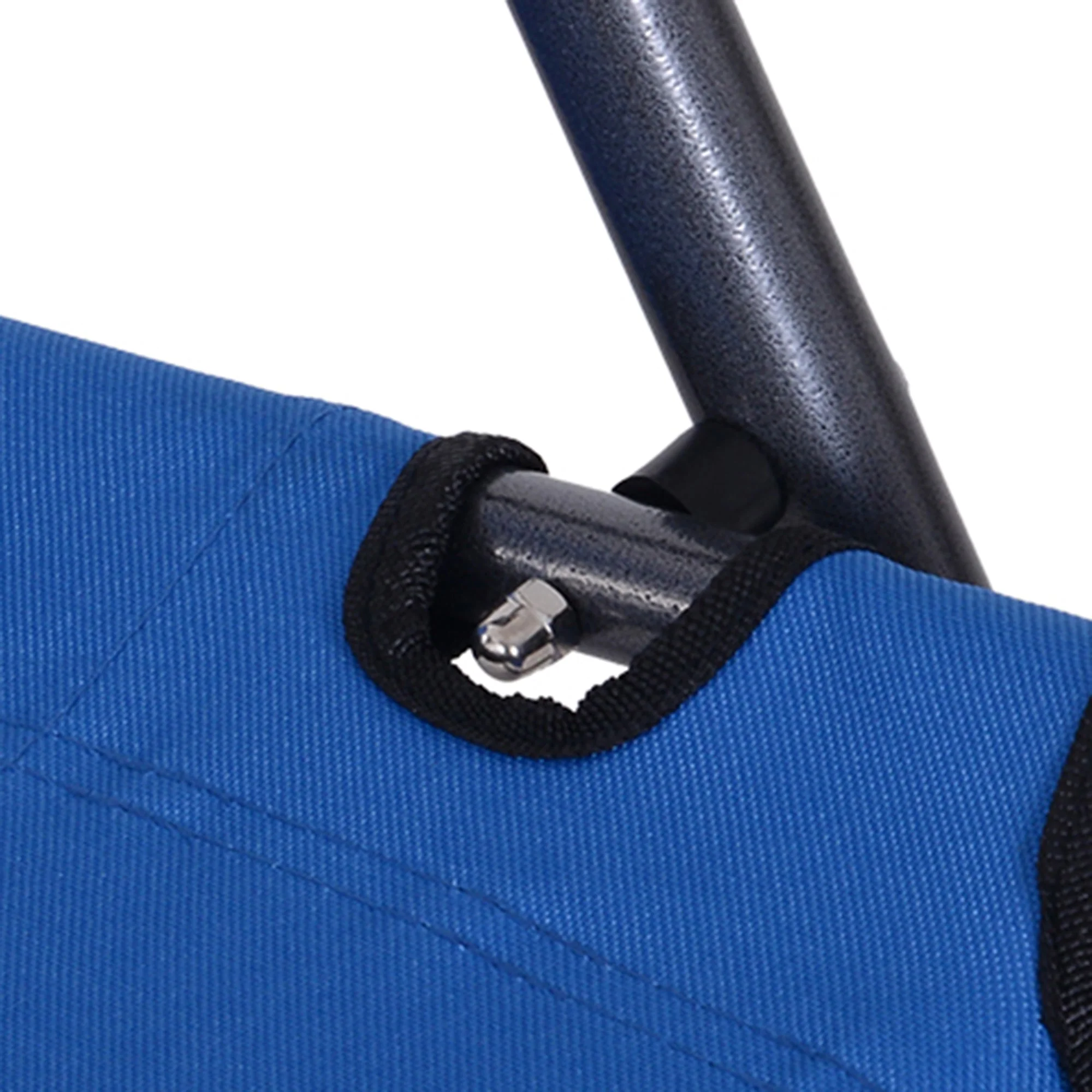 2 in 1 Sun Lounger Folding Reclining Chair Garden Outdoor Camping Adjustable Back with Pillow Blue - Image 9