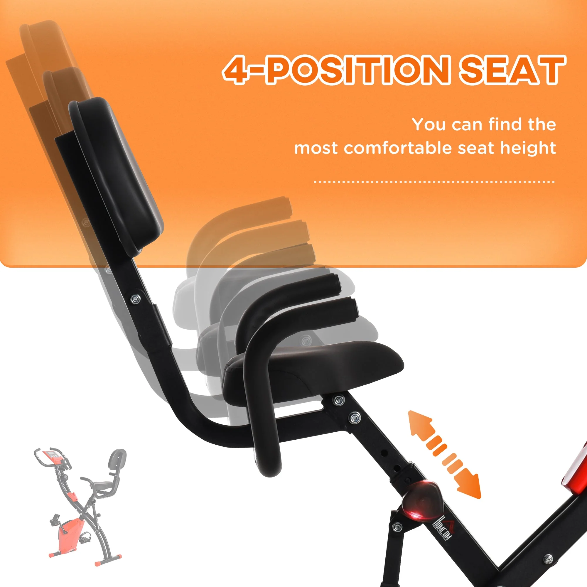 2-In-1 Upright Exercise Bike Adjustable Resistance Fitness Home Cycle Red - Image 4
