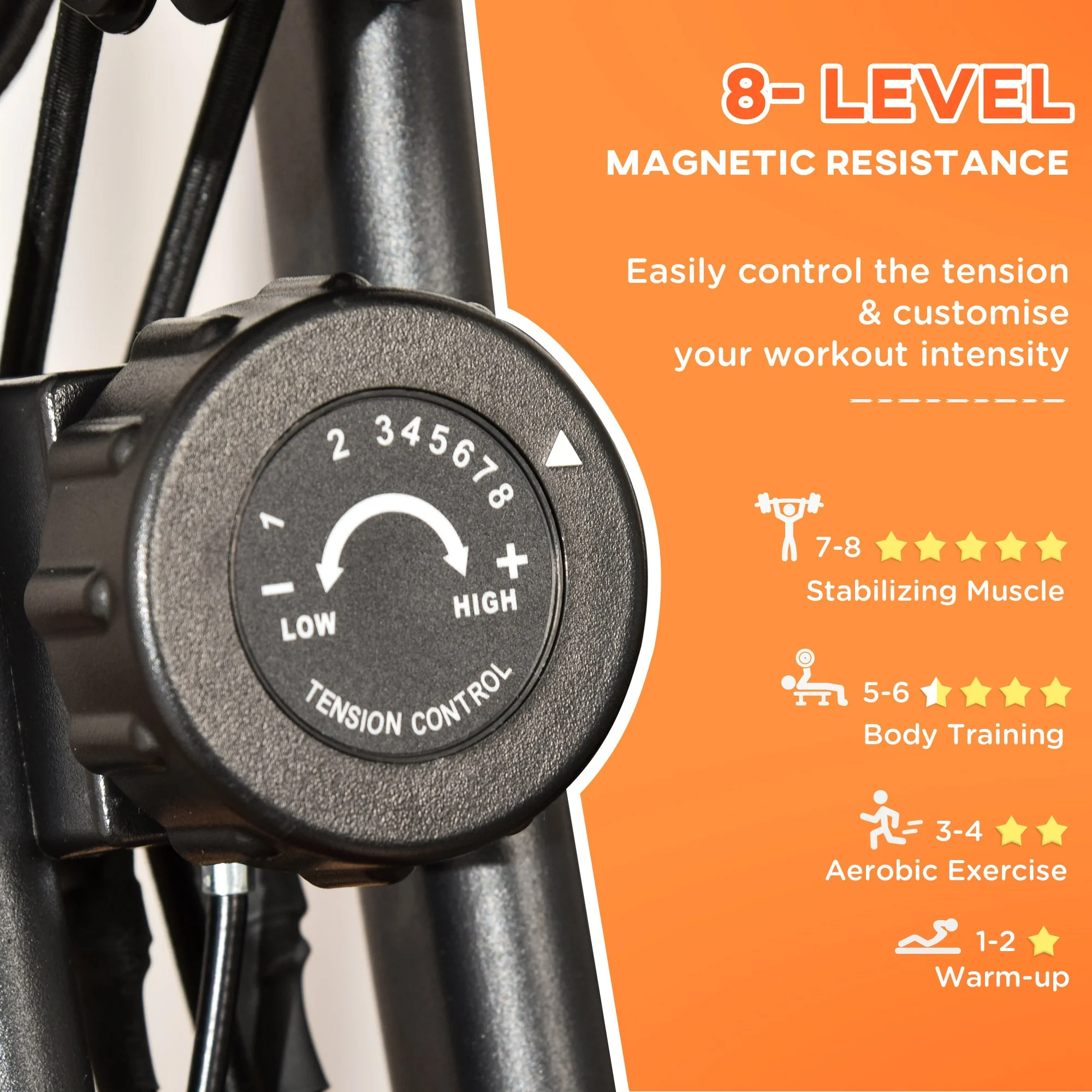 2-In-1 Upright Exercise Bike Adjustable Resistance Fitness Home Cycle Red - Image 5