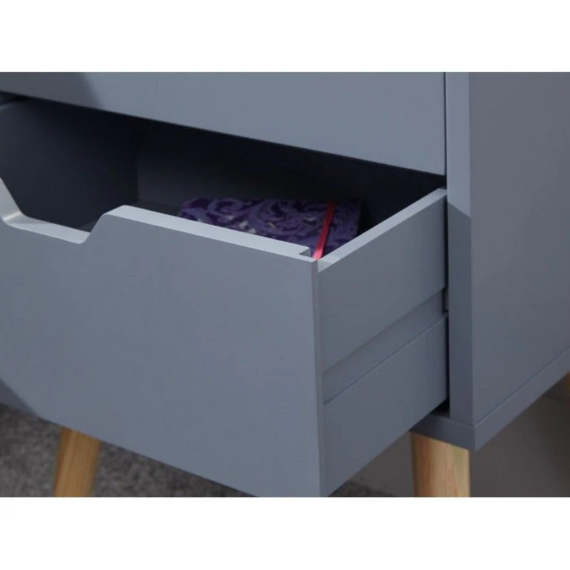 2 Nyborg Bedside Tables Dark Grey 2 Drawers - Image 3