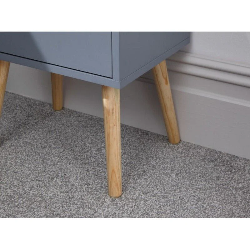 2 Nyborg Bedside Tables Dark Grey 2 Drawers - Image 4