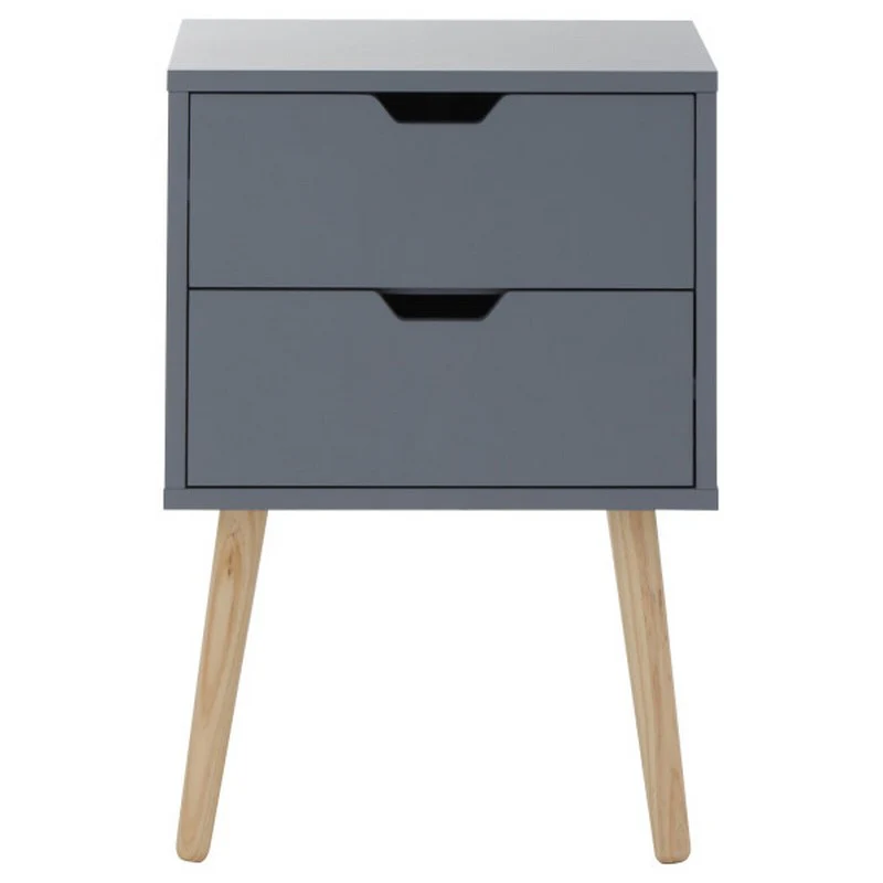 2 Nyborg Bedside Tables Dark Grey 2 Drawers - Image 7