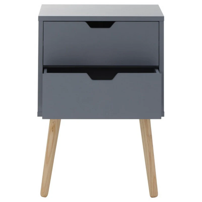 2 Nyborg Bedside Tables Dark Grey 2 Drawers - Image 8