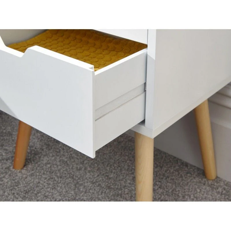 2 Nyborg Bedside Tables White 2 Drawers - Image 4