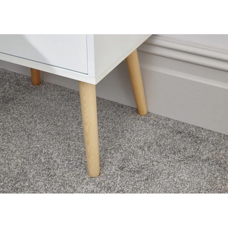 2 Nyborg Bedside Tables White 2 Drawers - Image 5